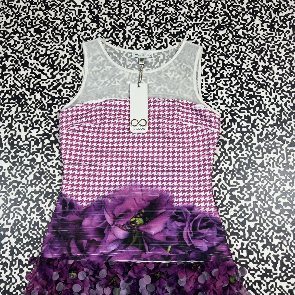 Japanese Brand Vintage Y2K Waggon Paris Floral Retro Luxury Mini Dress Size XS / US 0-2 / IT 36-38 - 6 Thumbnail