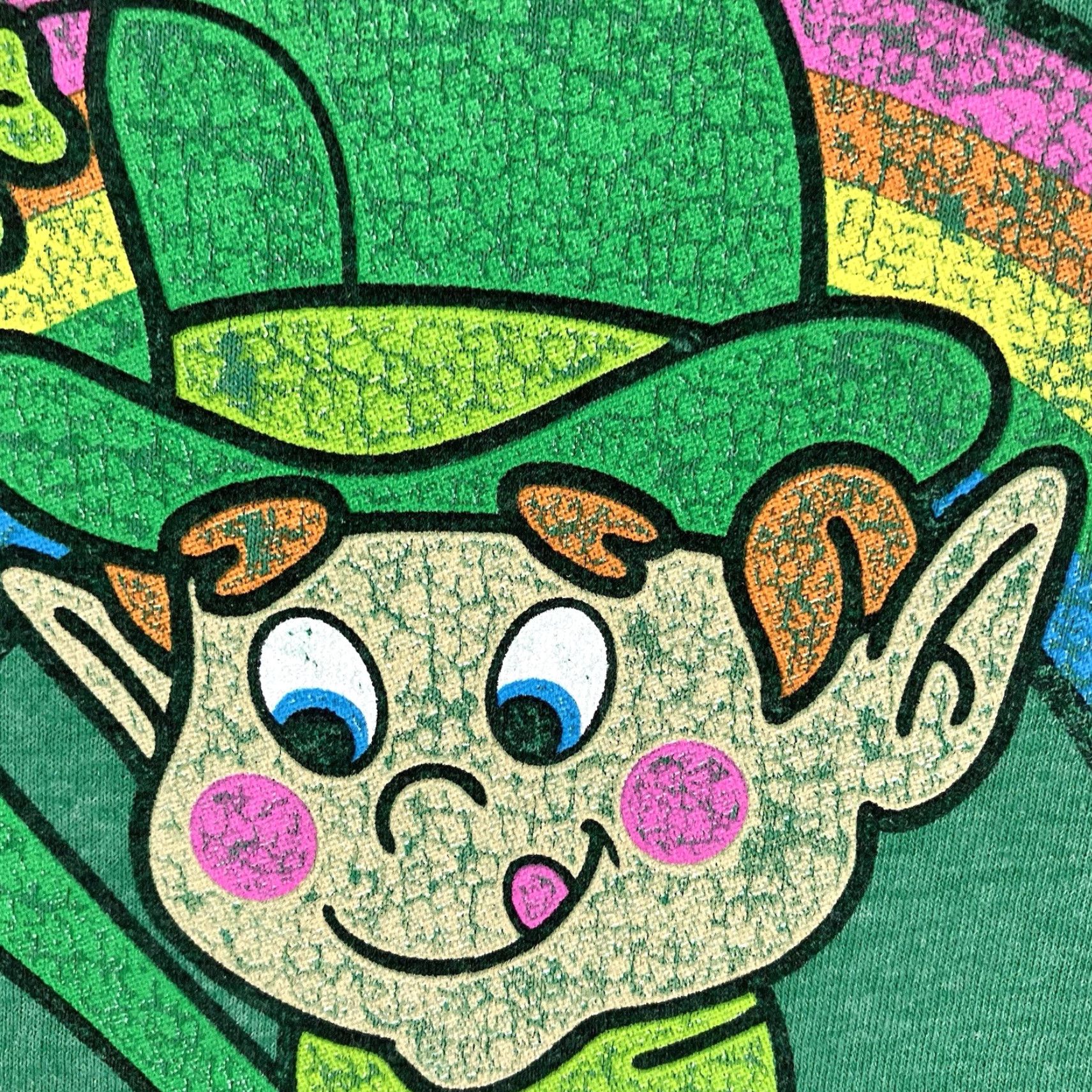 Fruit Of The Loom VINTAGE Fruit of the Loom T-Shirt Retro Lucky Charms Green Crew Neck Short Sleeve Large Mens 2000s 70s 80s Style Graphic Charms Tee Size US L / EU 52-54 / 3 - 5 Thumbnail