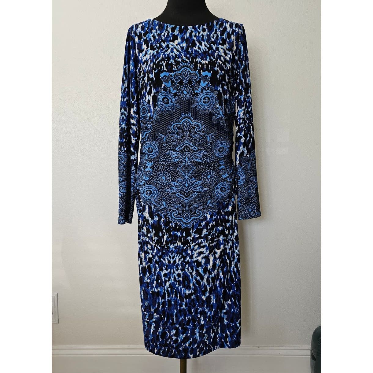 Meister David Meister Leopard and Medallion Fitted Ruching Dress 12 Size XL / US 12-14 / IT 48-50 - 1 Thumbnail