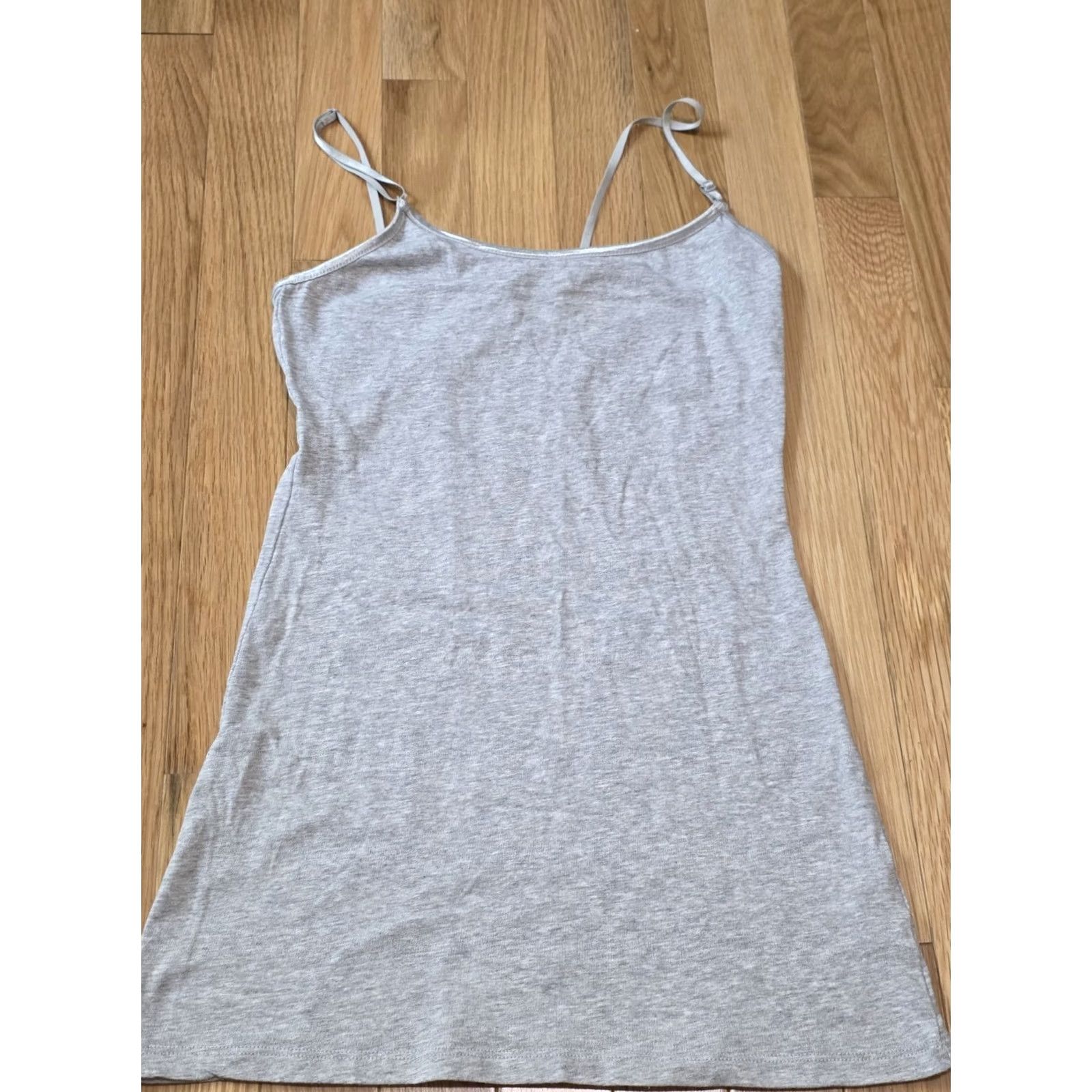 Vintage Ambiance Apparel Tank Top Women S Slim Cotton Spaghetti Strap Crew Neck Casual Grey Tunic Length Adjustable Strap Camisole Plain Sleeveless Size S / US 4 / IT 40 - 6 Thumbnail