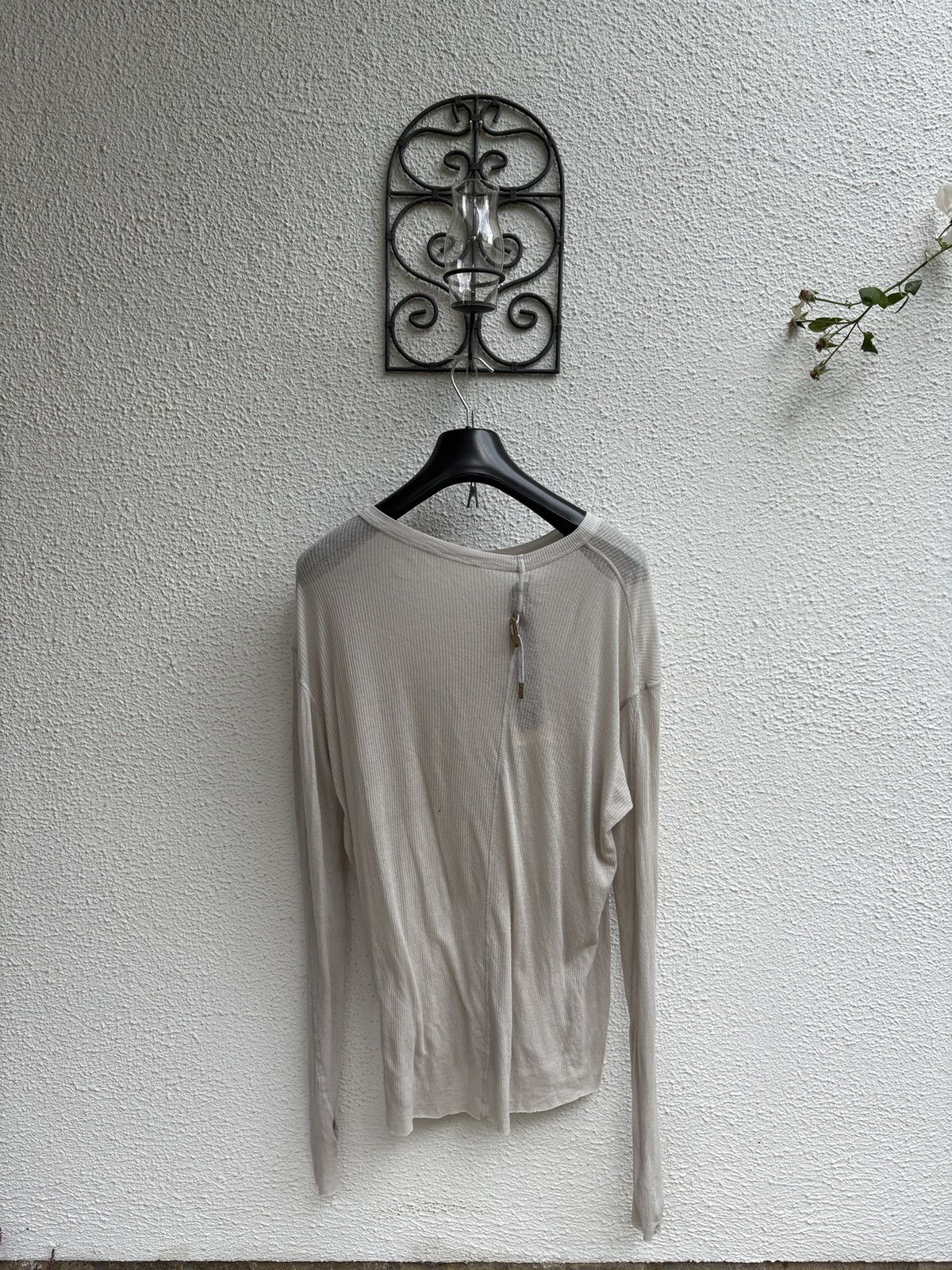 11 By Boris Bidjan Saberi Boris Bidjan Saberi Light Grey Ribbed Cashmere Longsleeve Size US XL / EU 56 / 4 - 2 Thumbnail