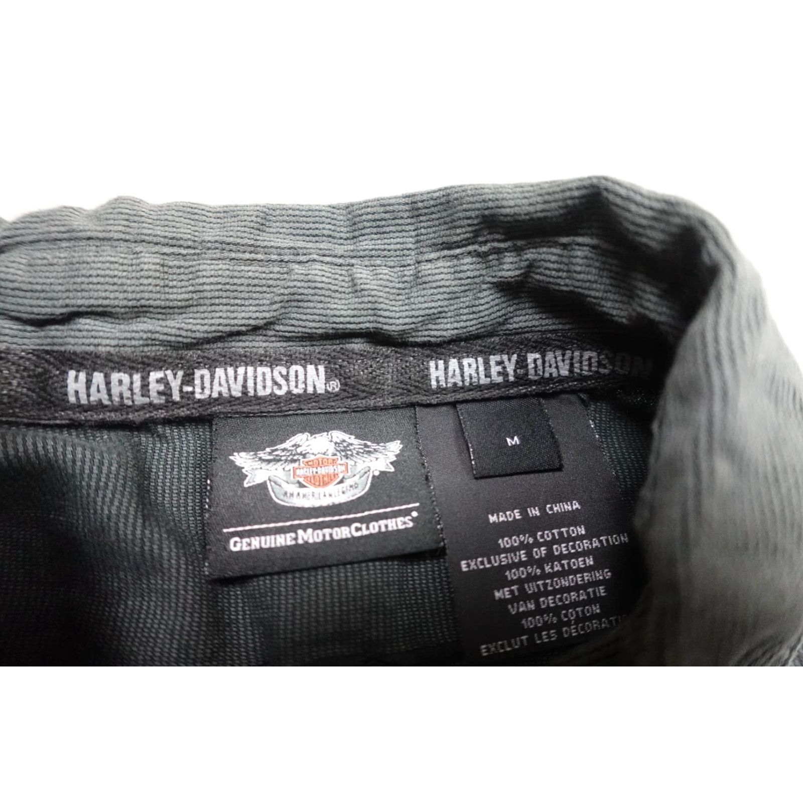 Harley Davidson Harley-Davidson Shirt Mens M Gray Mechanic Garage Motorcycle Biker Flames Shirt Mens Gray Motorcycle Size US M / EU 48-50 / 2 - 2 Thumbnail