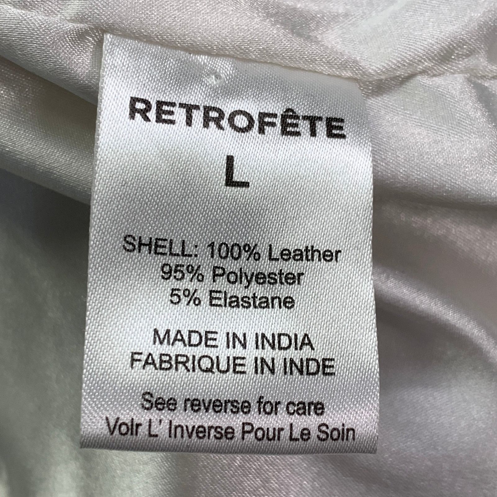 Retrofete L Black White Silver Leather Padded Shoulders Zip Up Jacket Size US L / EU 52-54 / 3 - 6 Thumbnail