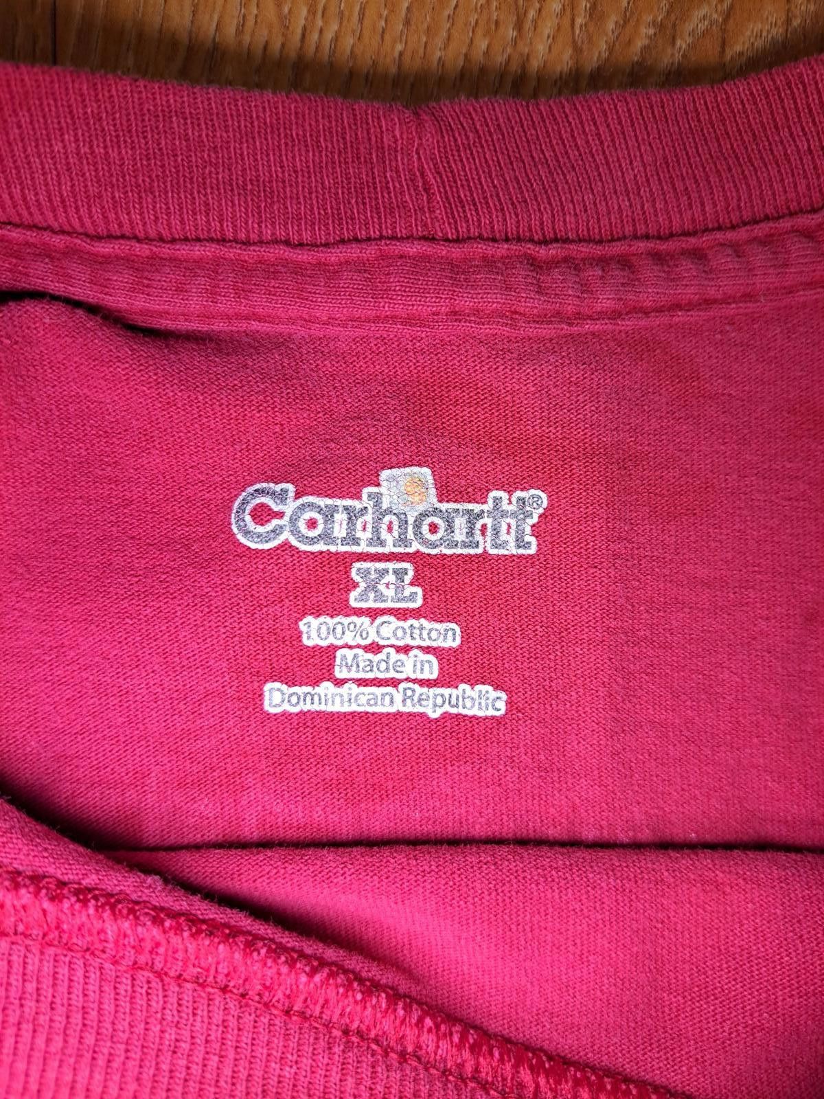 Carhartt Carhartt Logo Long Sleeve Shirt Mens Red XL Cotton Size US XL / EU 56 / 4 - 3 Thumbnail