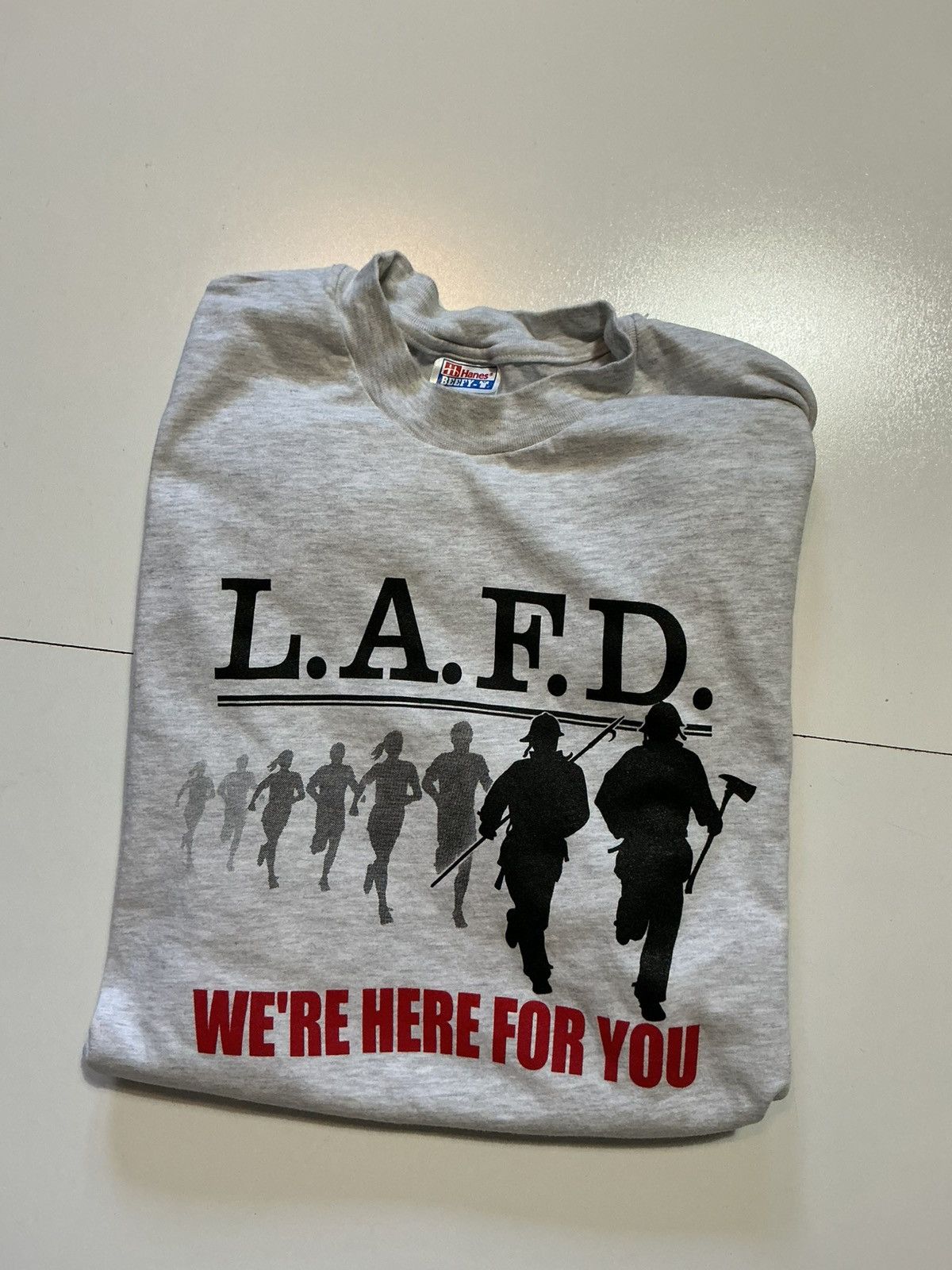 Vintage VTG LAFD Los Angeles Fire Department Firefighters T-Shirt Size US XL / EU 56 / 4 - 1 Thumbnail
