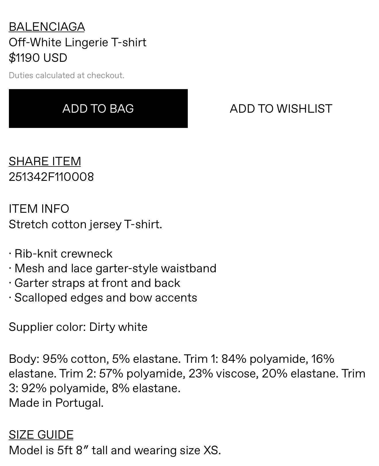 Balenciaga Balenciaga $1190 Off White Stretchy Lingerie T-Shirt Size M / US 6-8 / IT 42-44 - 4 Thumbnail