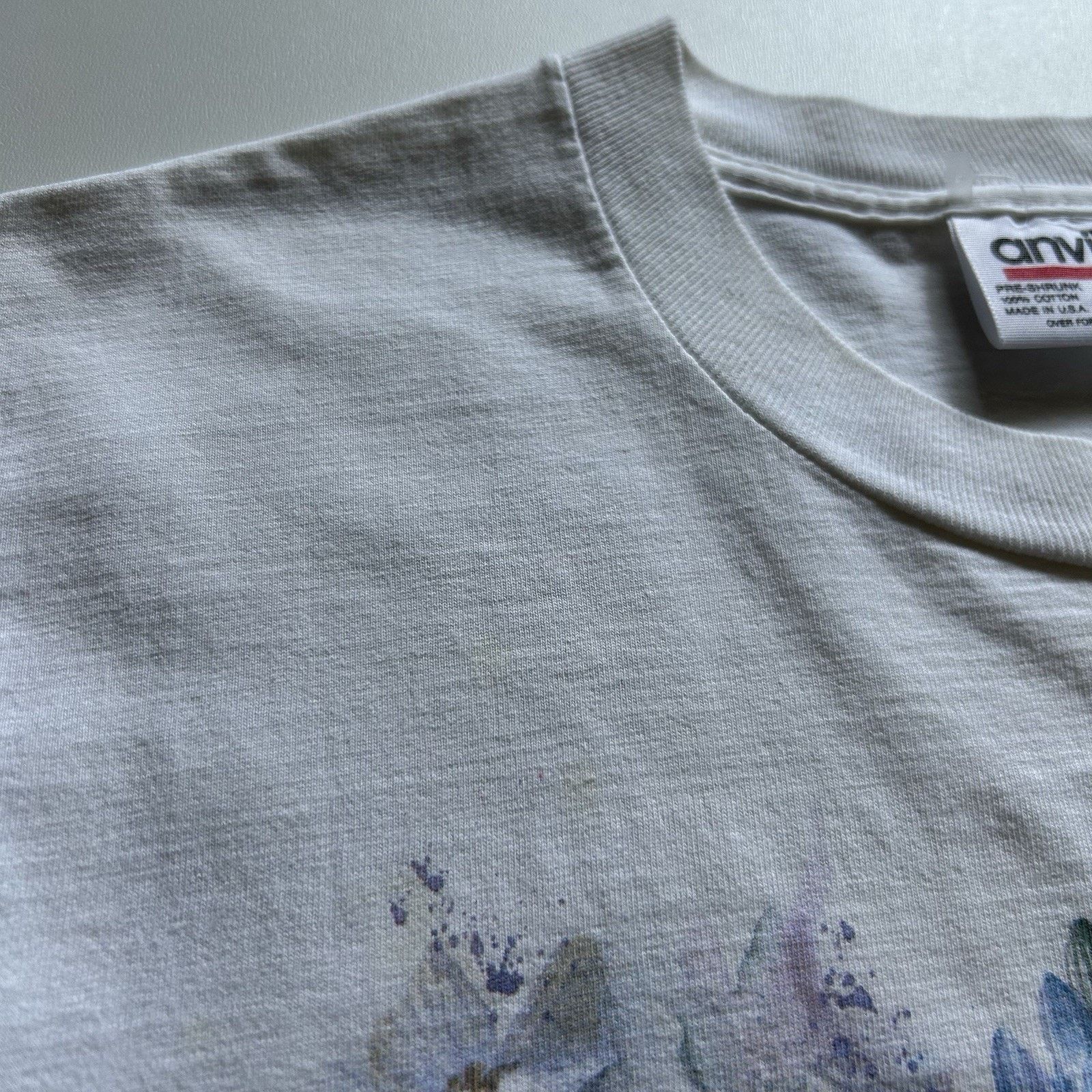 Anvil Vintage 90s Flower Plant Floral T Shirt Medium Made In USA Size US M / EU 48-50 / 2 - 9 Thumbnail