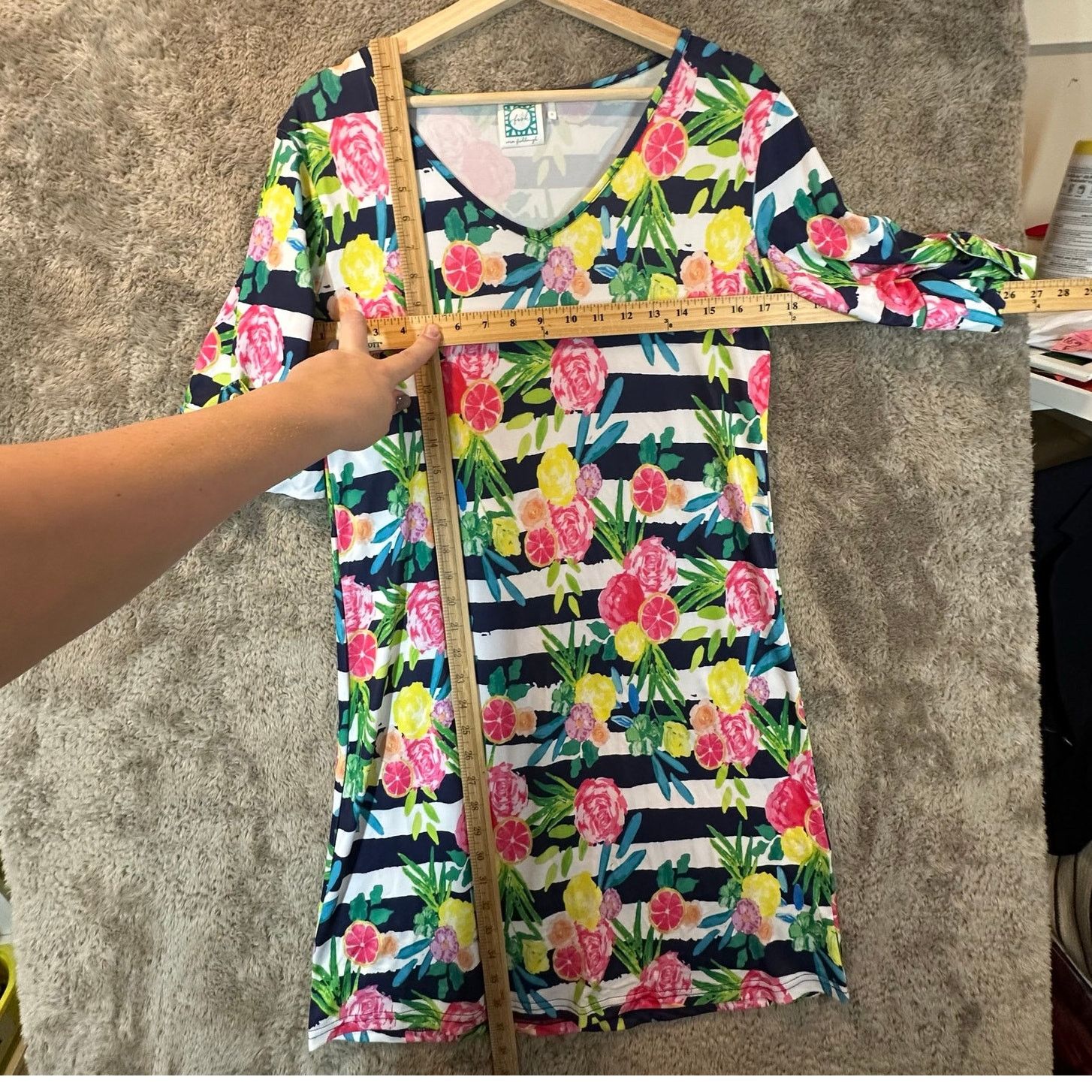 Other VFish Vera Fishbaugh Dress S Floral Stripe Coverup Resort Size S / US 4 / IT 40 - 8 Thumbnail