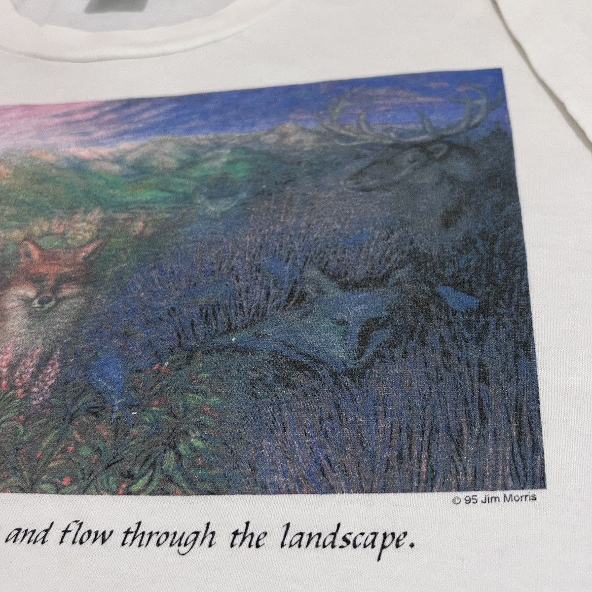 Vintage Vintage 90s JIM MORRIS ANIMAL LANDSCAPE ART Tee 2XL Size US XXL / EU 58 / 5 - 4 Thumbnail