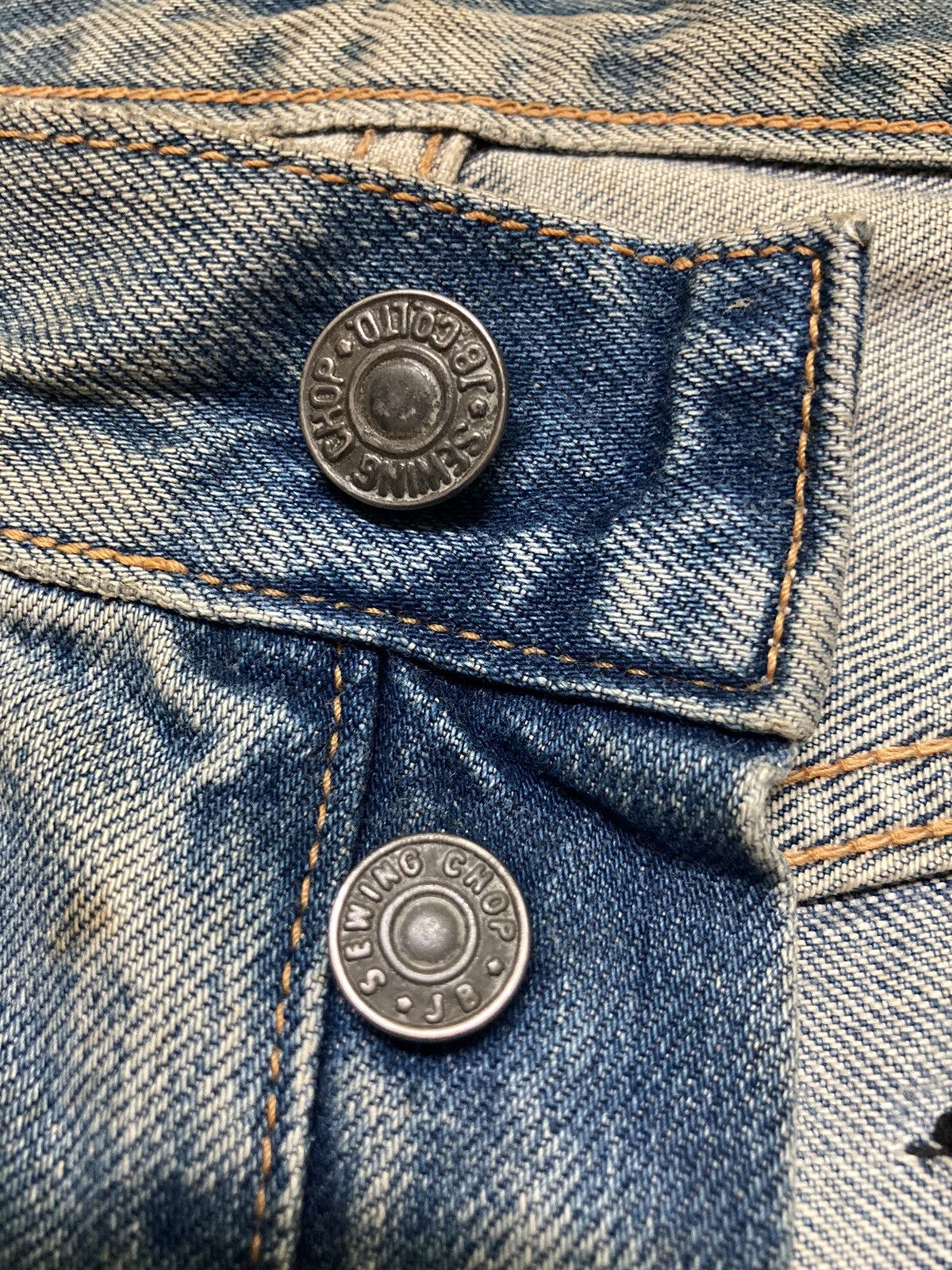 Japanese Brand Vintage Distressed Sewing Chop Jeans Size US 30 / EU 46 - 19 Thumbnail