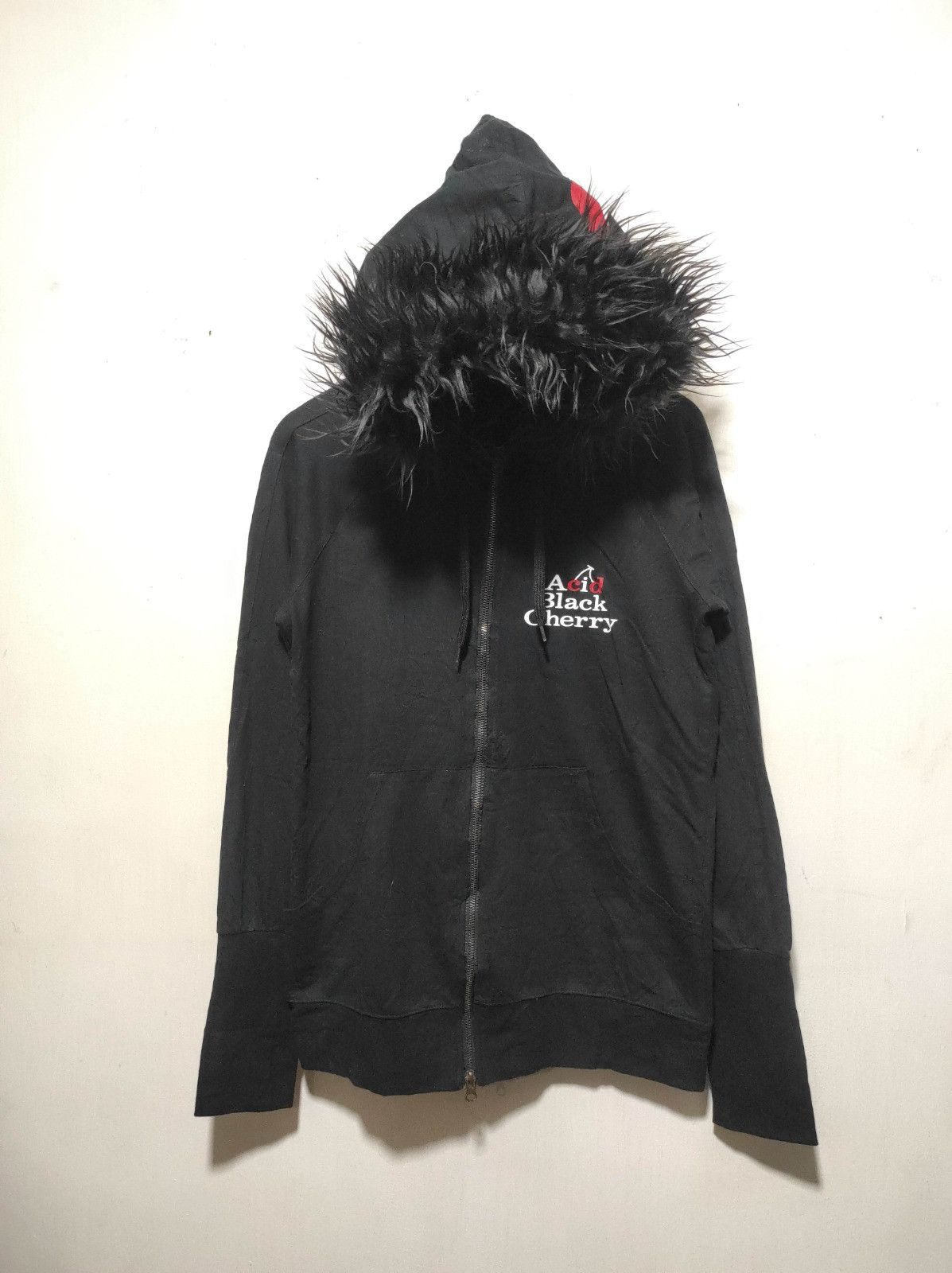 Japanese Brand Acid black Cherry double zip fur hoodie LGB style Size US M / EU 48-50 / 2 - 3 Thumbnail