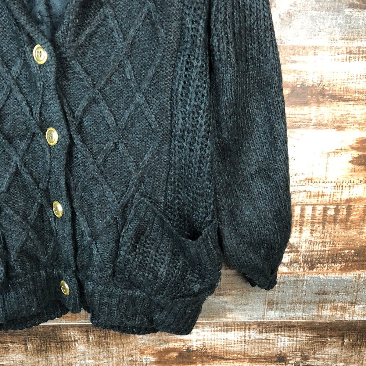 Vintage Page Boy Green Cardigan Knitwear #A2057 Size XL / US 12-14 / IT 48-50 - 8 Thumbnail