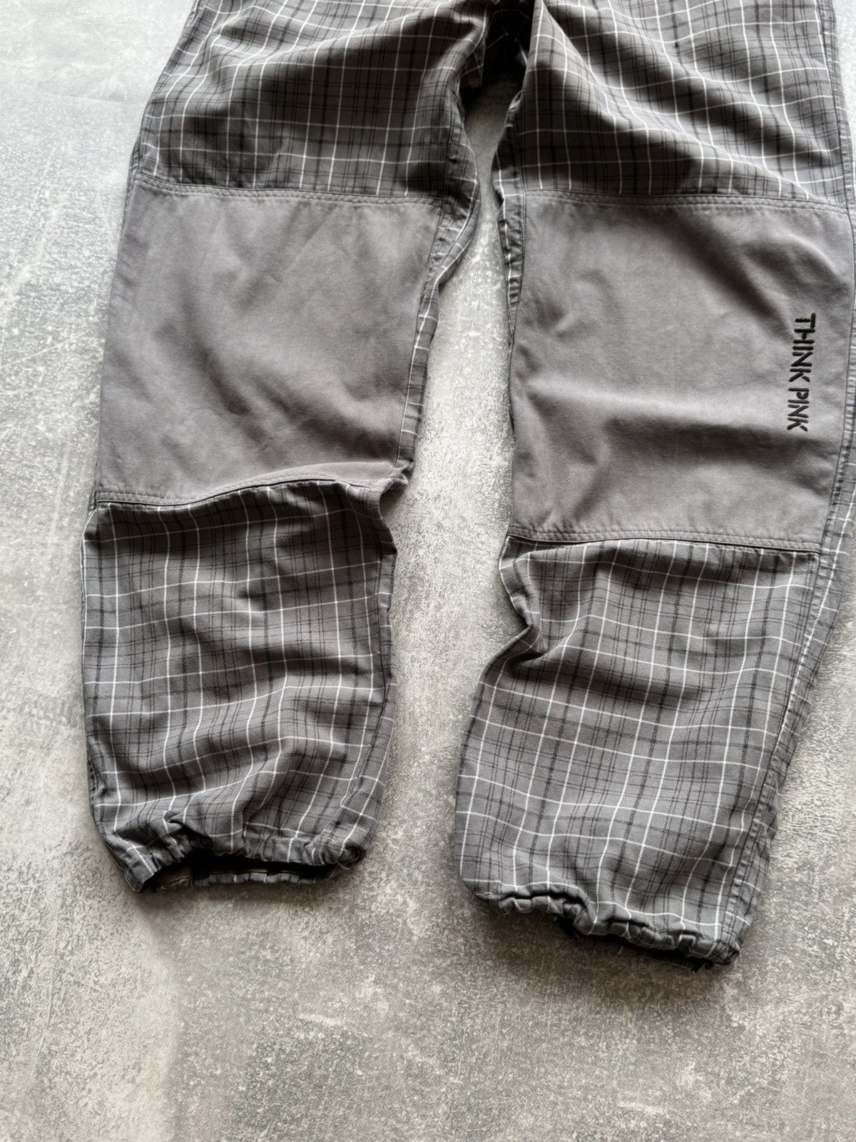 Japanese Brand Vintage Think Pink Climbing Checkered Patchwork Cotton Pants Size US 34 / EU 50 - 4 Thumbnail