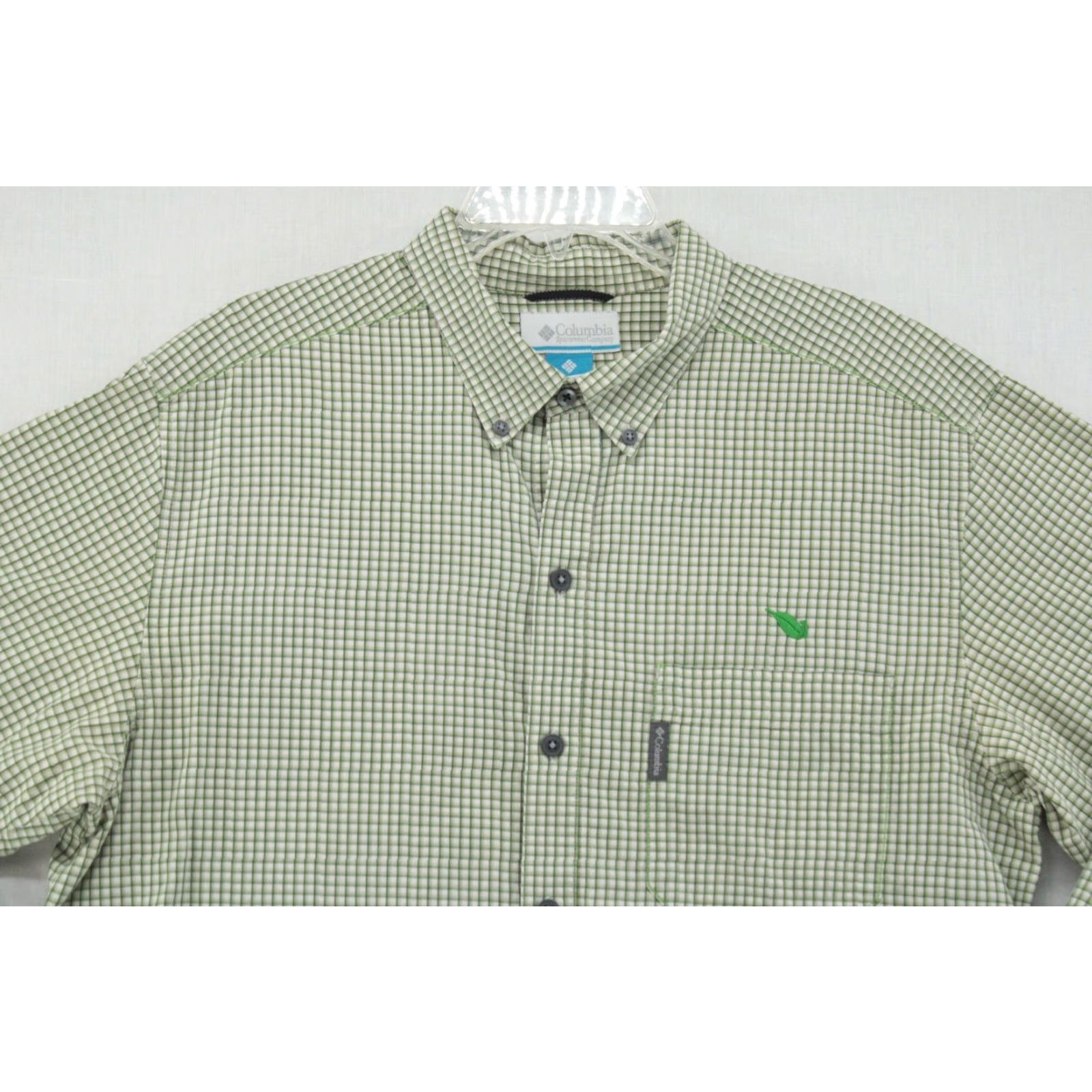Vintage COLUMBIA Shirt Men's L Green Check Long Sleeve Button-Down Outdoor Fishing State: Men Size US L / EU 52-54 / 3 - 2 Thumbnail