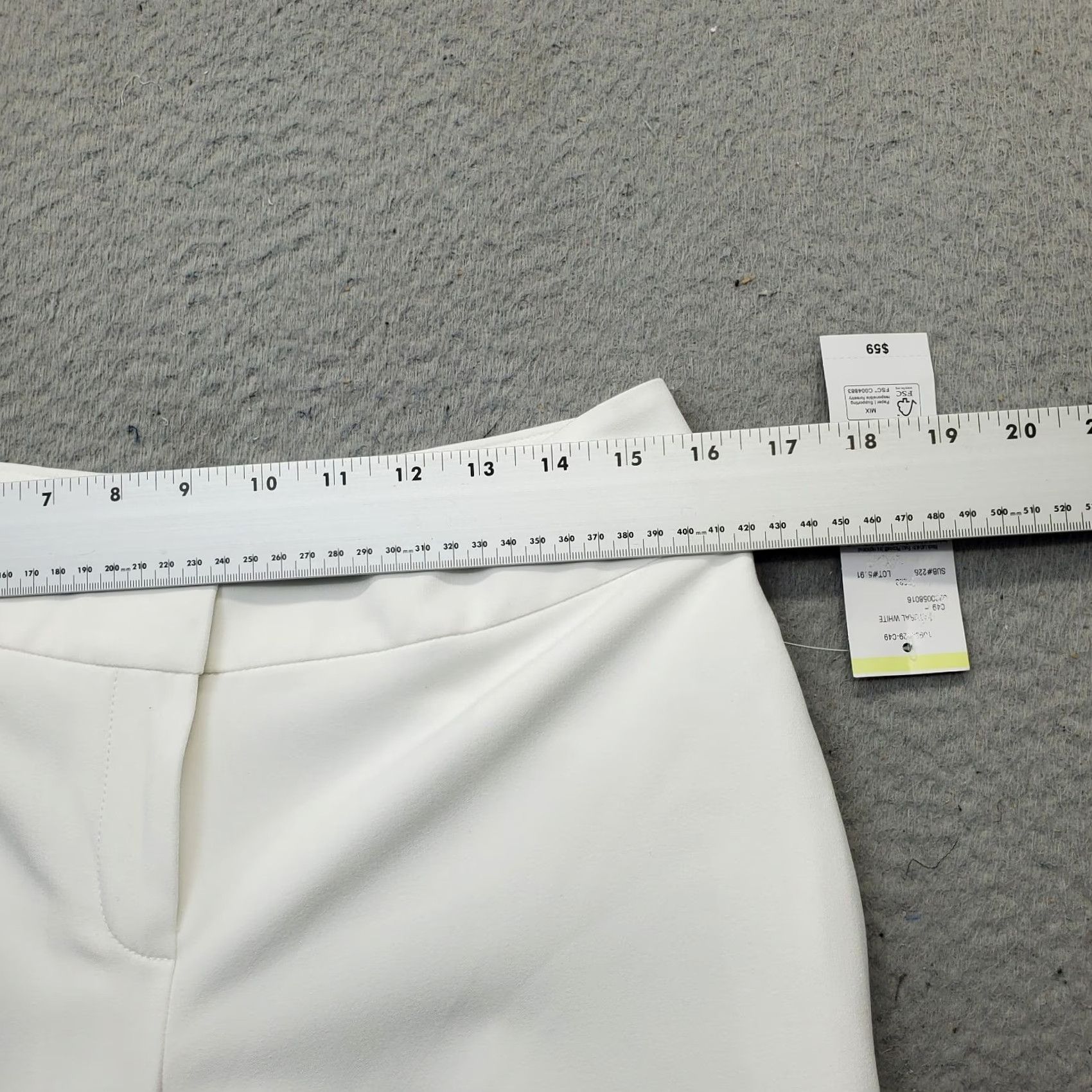 Evan Picone Evan-Picone Black Label Pants Womens 4 White Stretch Flat Front Straight Fit Dress Pants Size 27" / US 4 / IT 40 - 6 Thumbnail