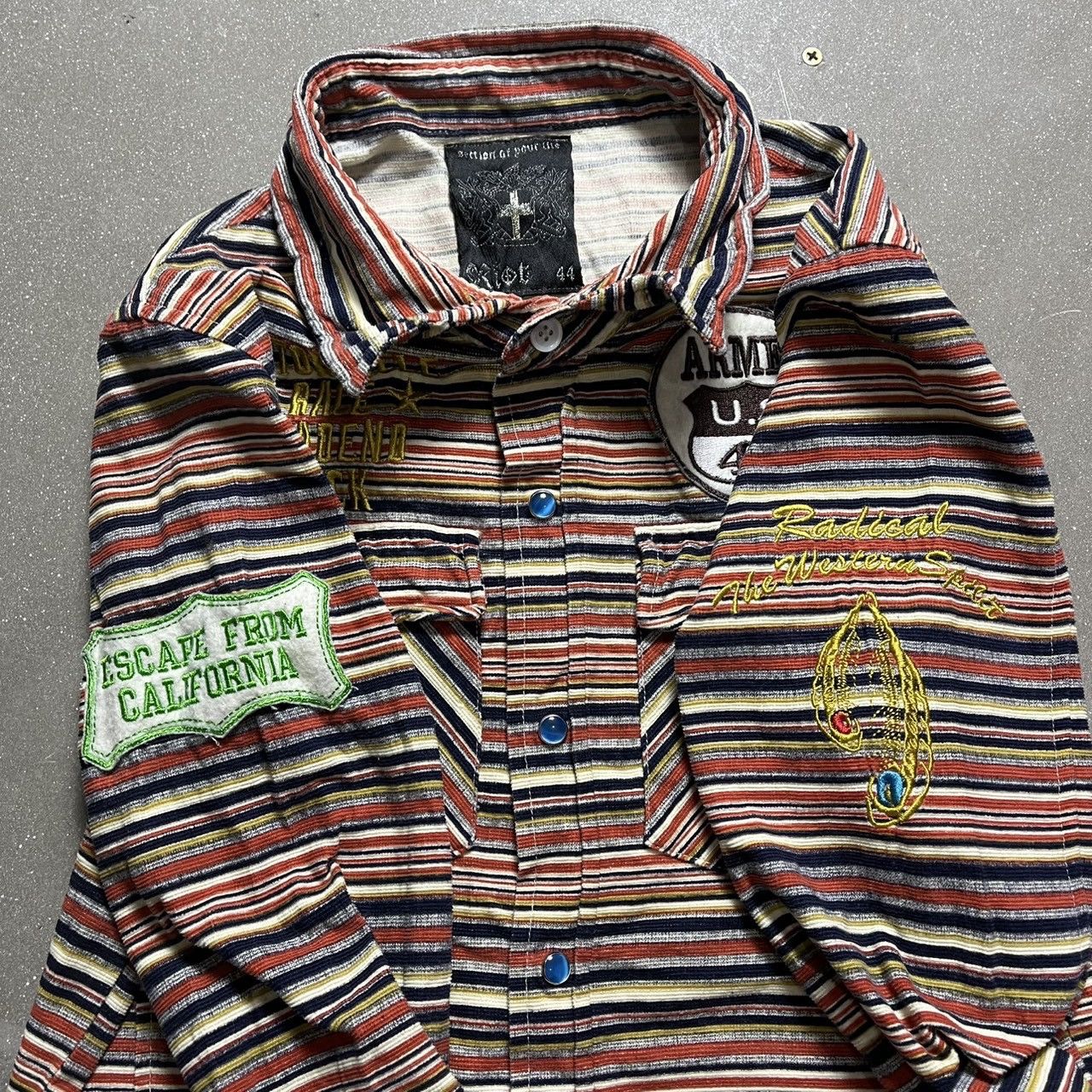If Six Was Nine × Japanese Brand × Le Grande Bleu (L.G.B.) Riot Japanese Brand Stripe Shirt Size S / US 4 / IT 40 - 6 Thumbnail