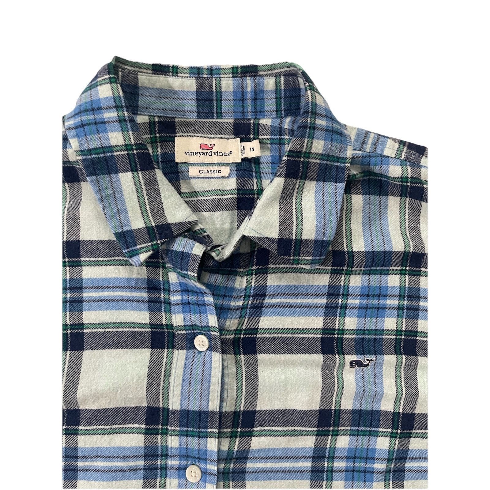 Vineyard Vines Vineyard Vines Shirt Mens 14 Blue Plaid Classic Casual Size US L / EU 52-54 / 3 - 2 Thumbnail
