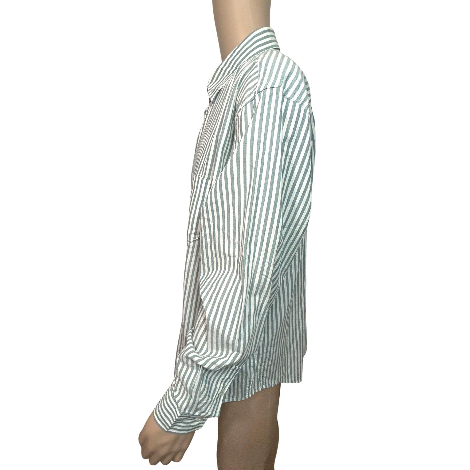 Banana Republic Banana Republic Men’s Shirt Button Up L Green Cream Mini Str Size US L / EU 52-54 / 3 - 2 Thumbnail