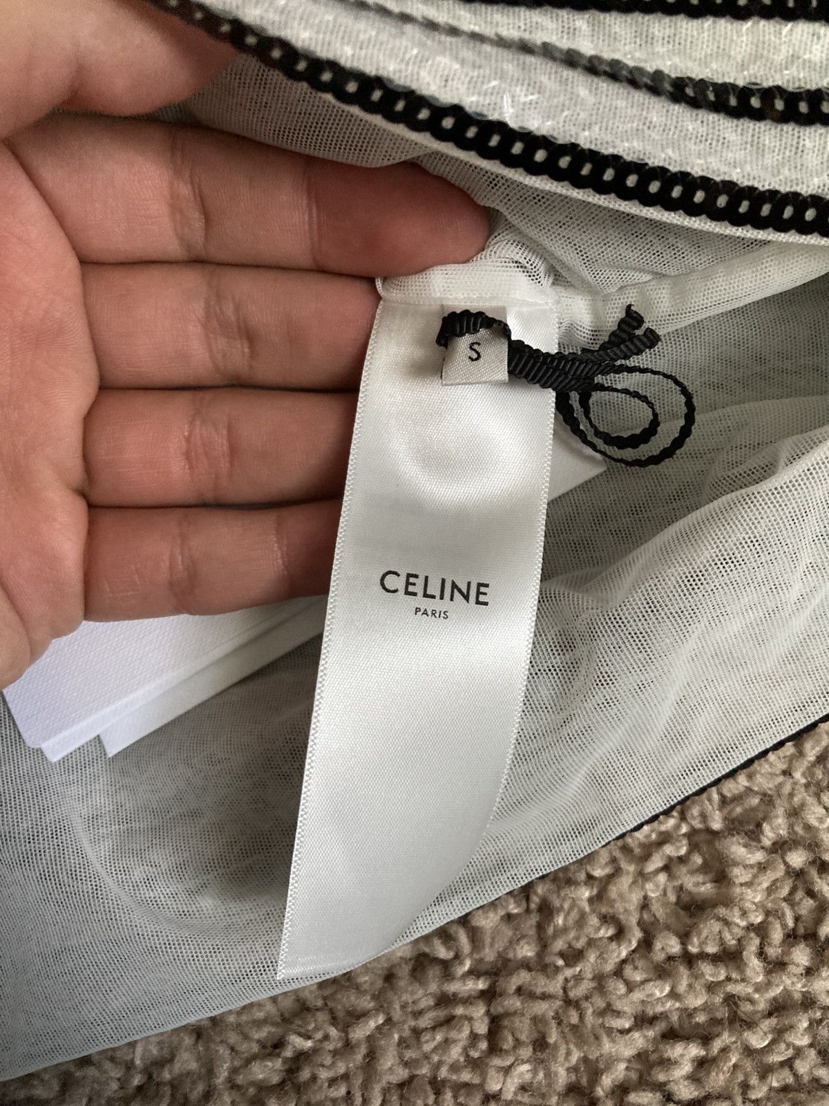 Celine × Hedi Slimane New AW23 Celine Sequin Tank Top Black White 2023 Striped HS Size US S / EU 44-46 / 1 - 5 Thumbnail