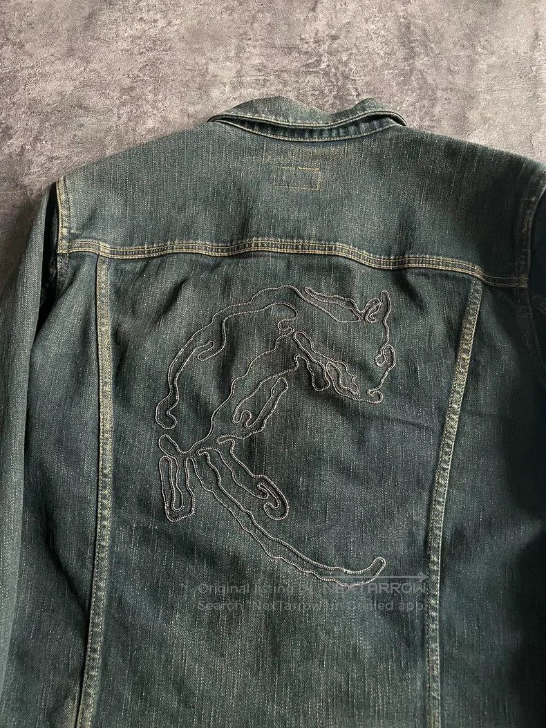 Saint Laurent Paris Saint Laurent Paris Crystal Fox Destroyed Denim Jacket Size US XL / EU 56 / 4 - 3 Thumbnail