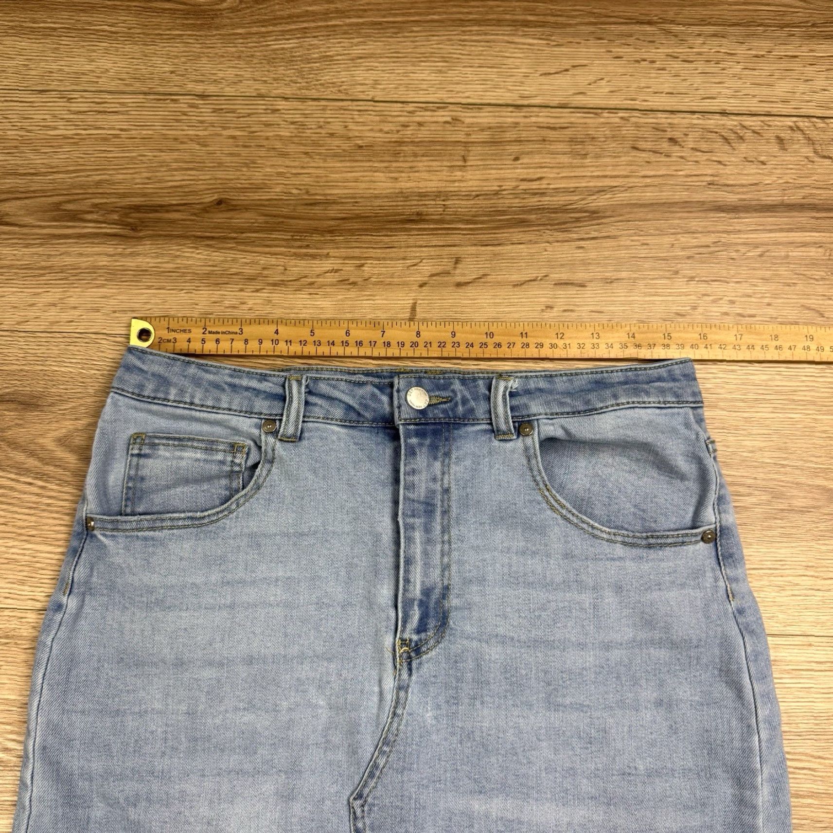 Denime OAT New York Shirt Denim Midi Front Split Light Wash Blue 10 Womens Cotton Blend A-Line Midi Denim Shirt Size L / US 10 / IT 46 - 4 Thumbnail
