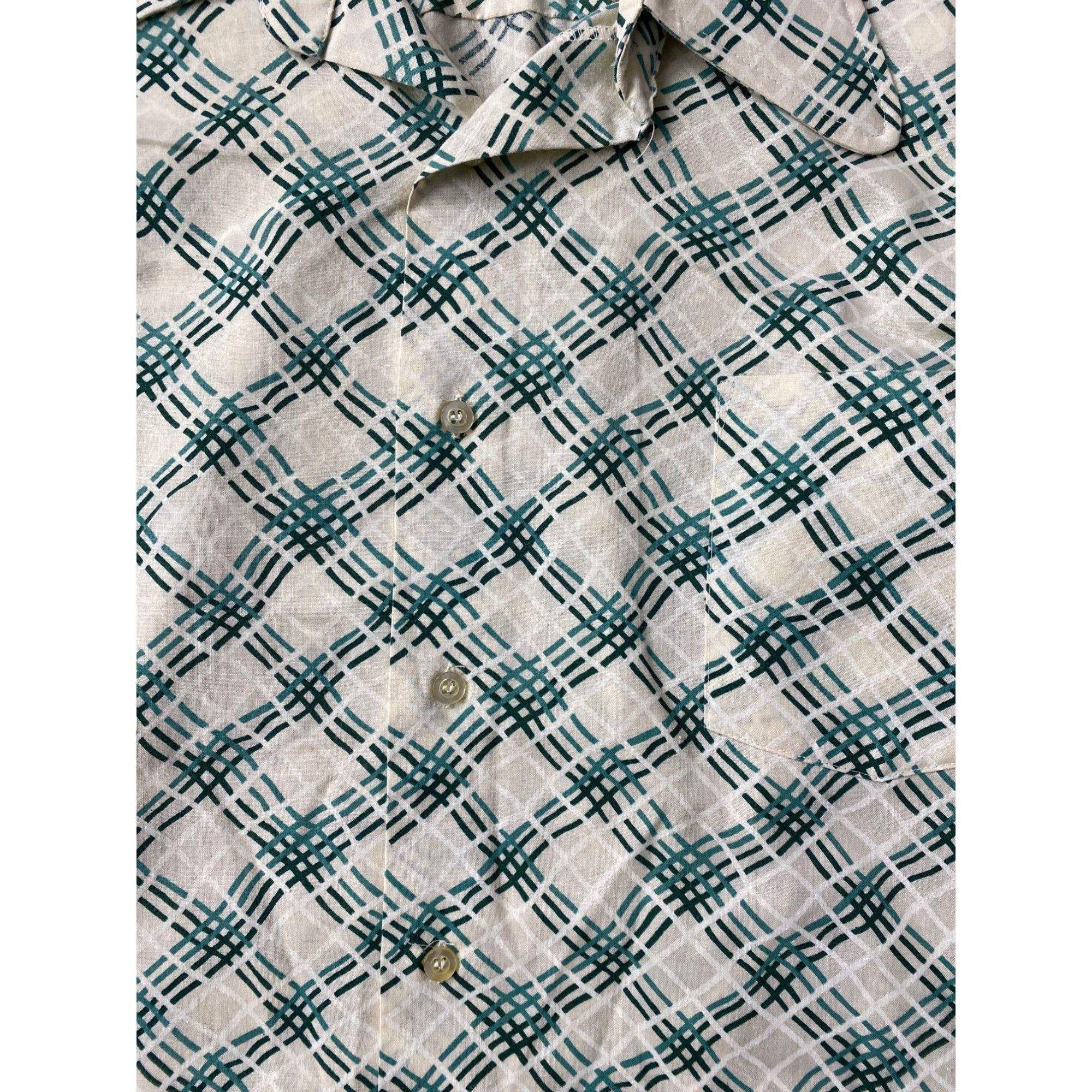 Vintage 70s 80s Vintage Tooke Shirt Button Up Pattern Size US L / EU 52-54 / 3 - 3 Thumbnail