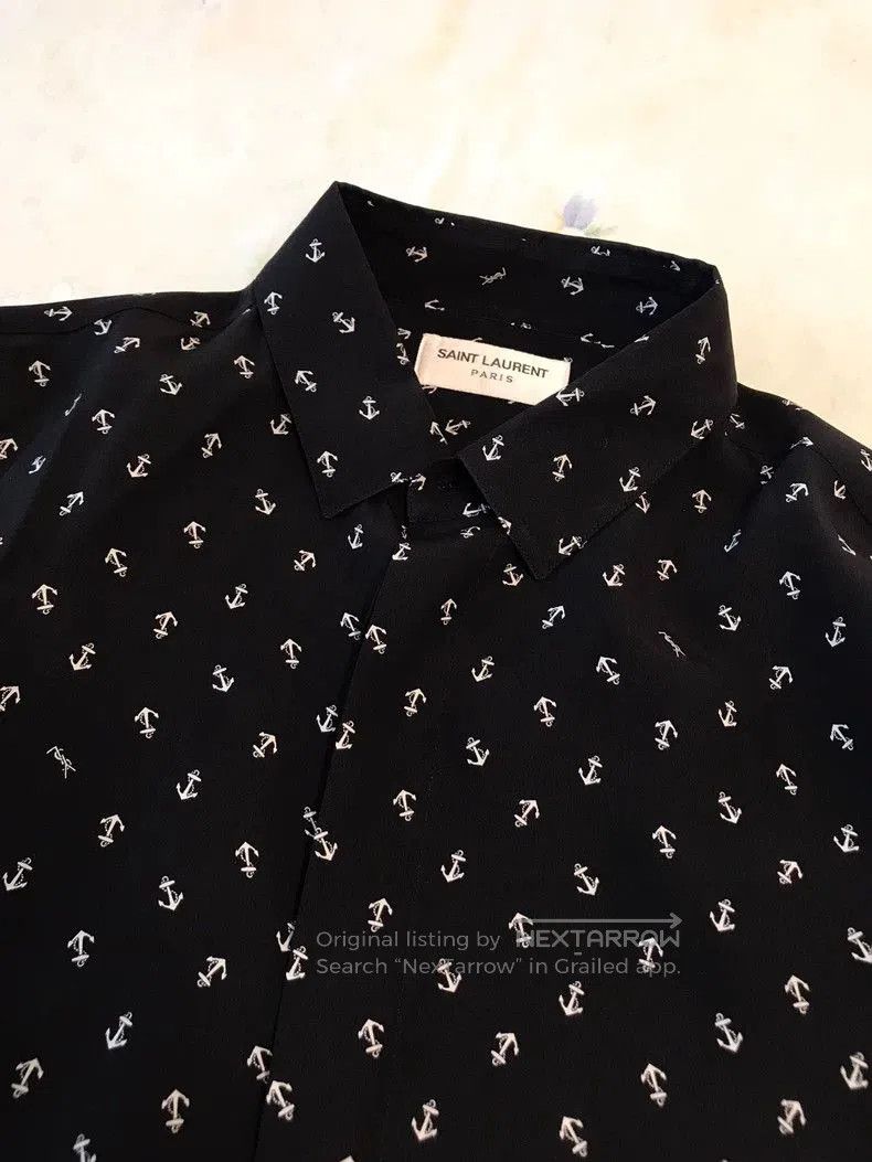Other YSL Saint Laurent Silk Anchor Print Shirt. Size US M / EU 48-50 / 2 - 3 Thumbnail