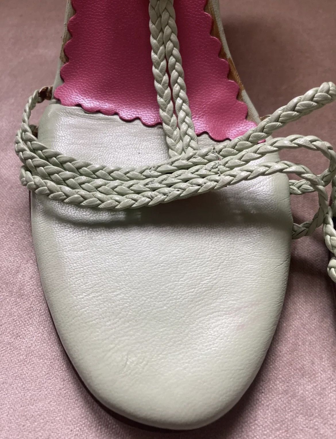 LILLY PULITZER Women's Green Weave Straps Stiletto Sandals