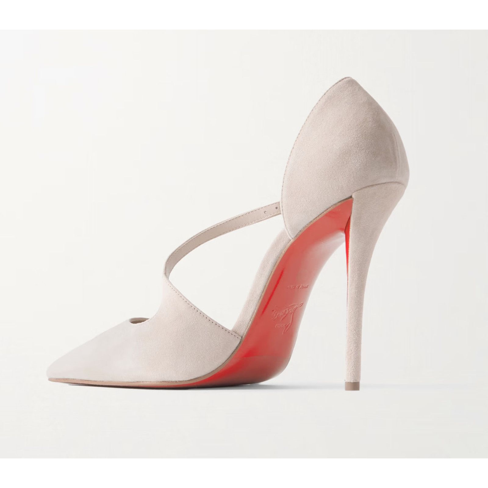 Christian Louboutin Christian Louboutin Pearl Beige Suede Cross Strap Pump 38 Size US 7 / IT 37 - 16 Thumbnail