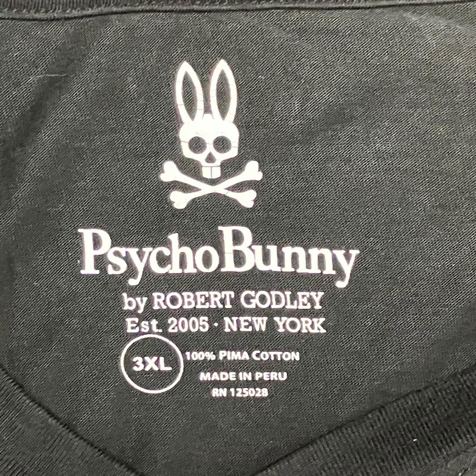 Psycho Bunny Psycho Bunny T-Shirt Mens 3XL Black V-Neck Short Sleeve Golf Size US XXL / EU 58 / 5 - 4 Thumbnail