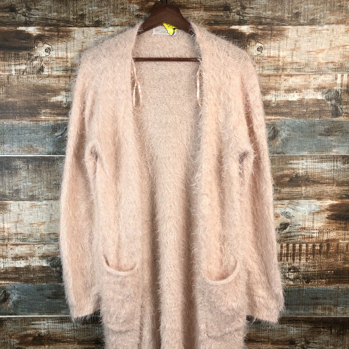 Homespun Knitwear DL Khalita Pink Mohair shaggy fur Cardigan Knitwear #C526 Size L / US 10 / IT 46 - 2 Thumbnail