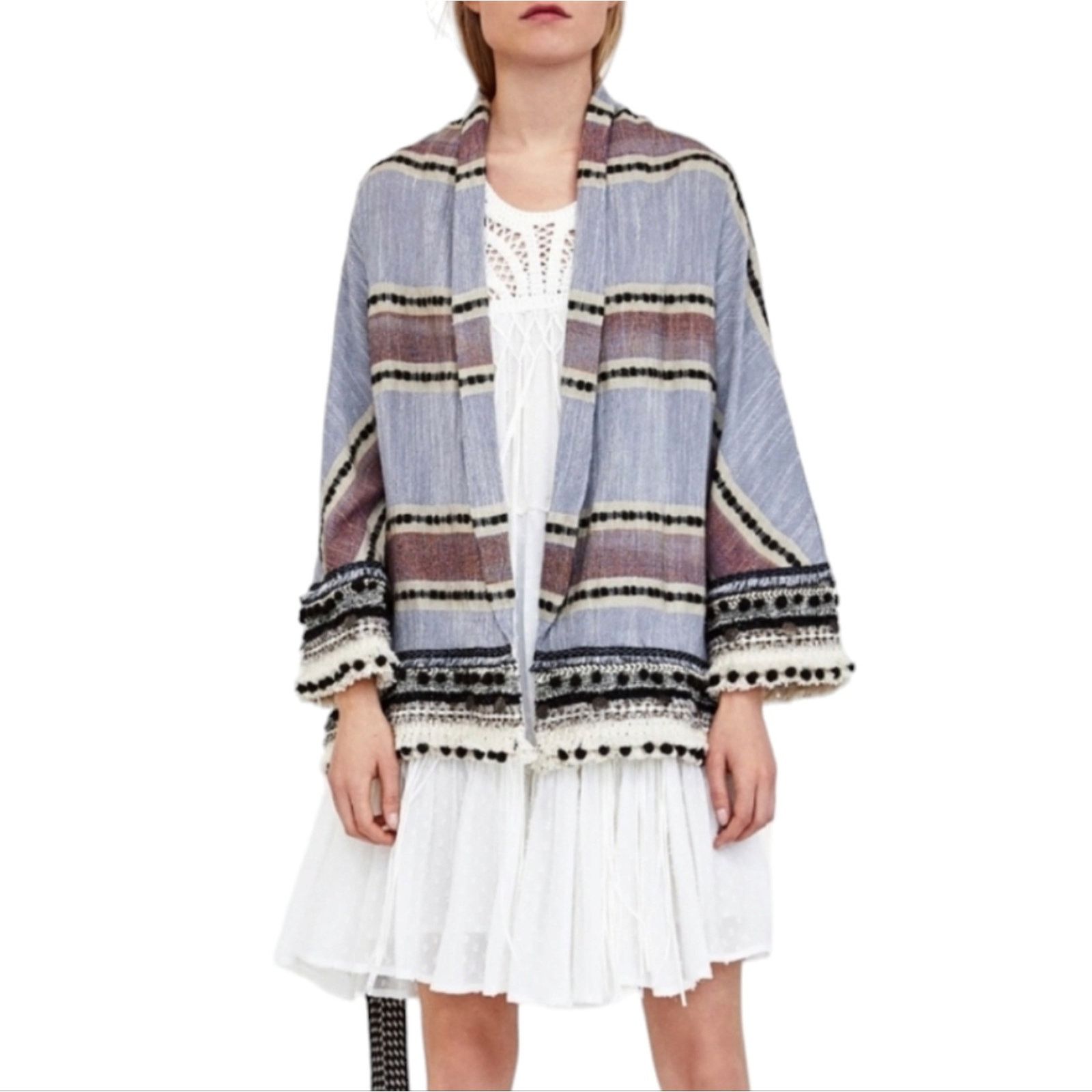 Zara Zara Open Kimono kimono cardigan Medium Size M / US 6-8 / IT 42-44 - 1 Thumbnail