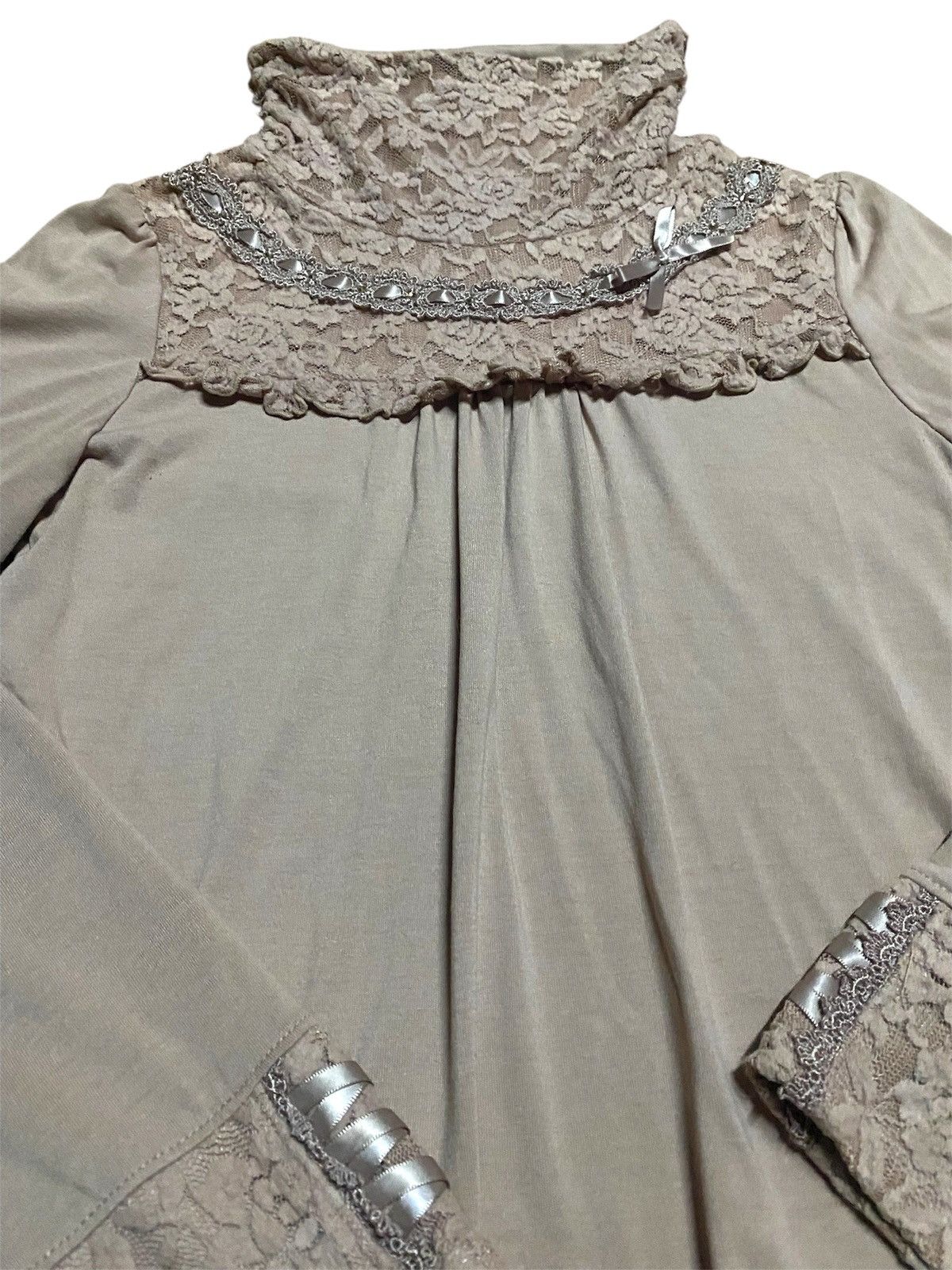 Designer Turtleneck Blouse Nude Size S / US 4 / IT 40 - 2 Thumbnail