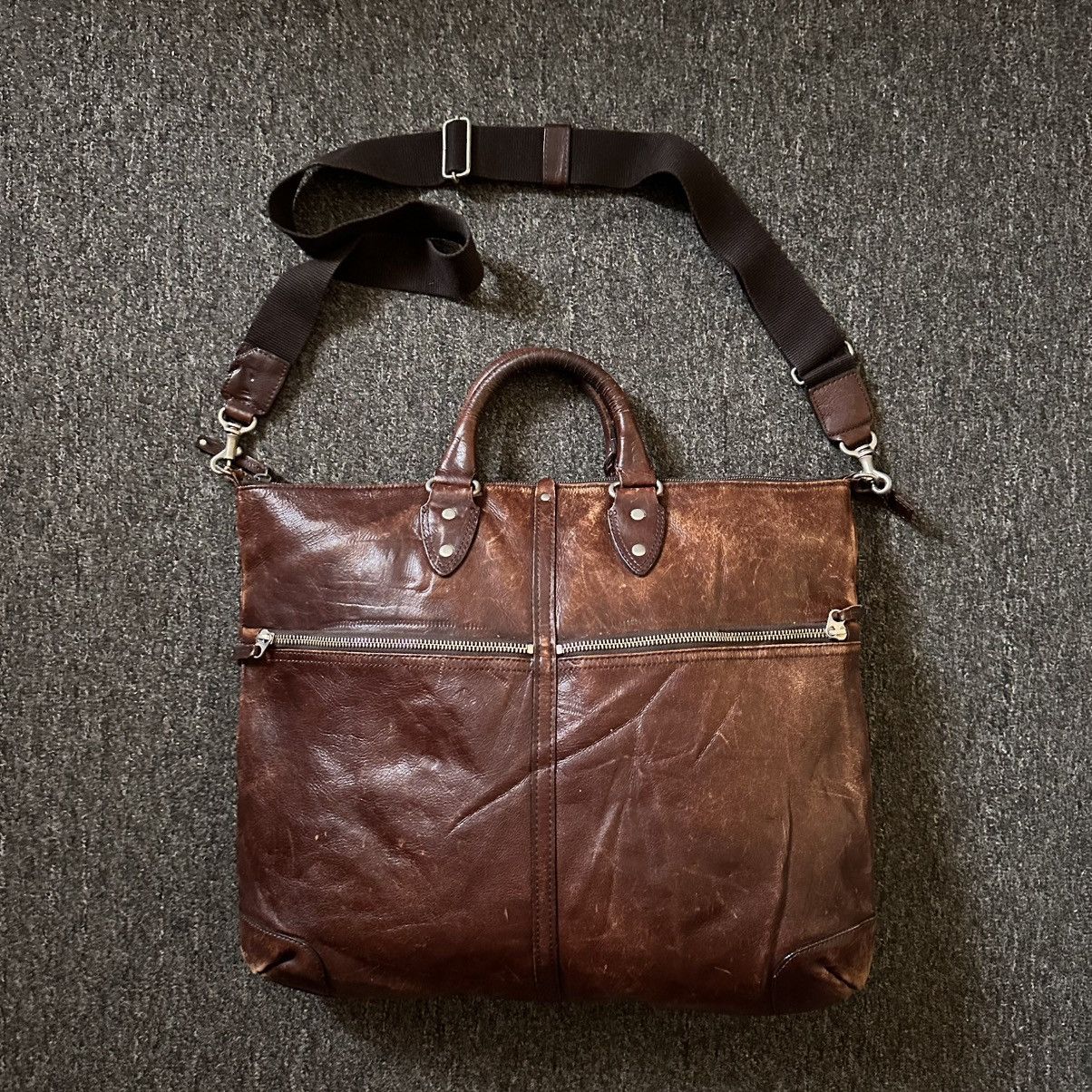 Japanese Brand ARTBERG JAPAN 2 WAY LEATHER BAG Size ONE SIZE - 2 Thumbnail