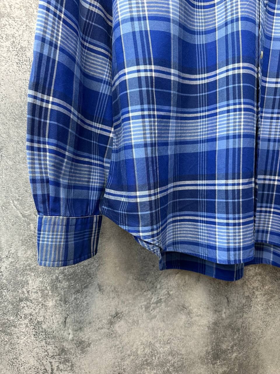 Ralph Lauren Ralph Lauren Plaid Shirt Luxury Blue Button Up Real Logo Size US XL / EU 56 / 4 - 6 Thumbnail