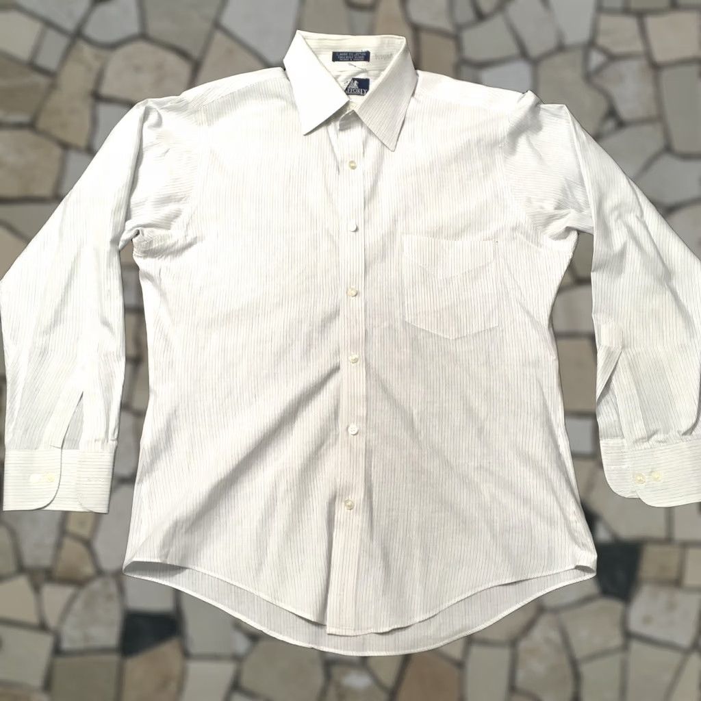 Stafford Stafford Classic Shirt Blue Mens 15 SLIM pin stripe Button Dress Shirt Size US M / EU 48-50 / 2 - 1 Thumbnail