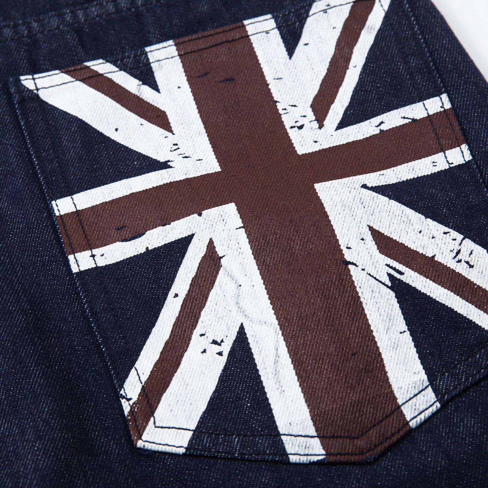 Other Selvedge Wide Leg Raw Denim Jeans with Union Jack Detail Size US 30 / EU 46 - 7 Thumbnail