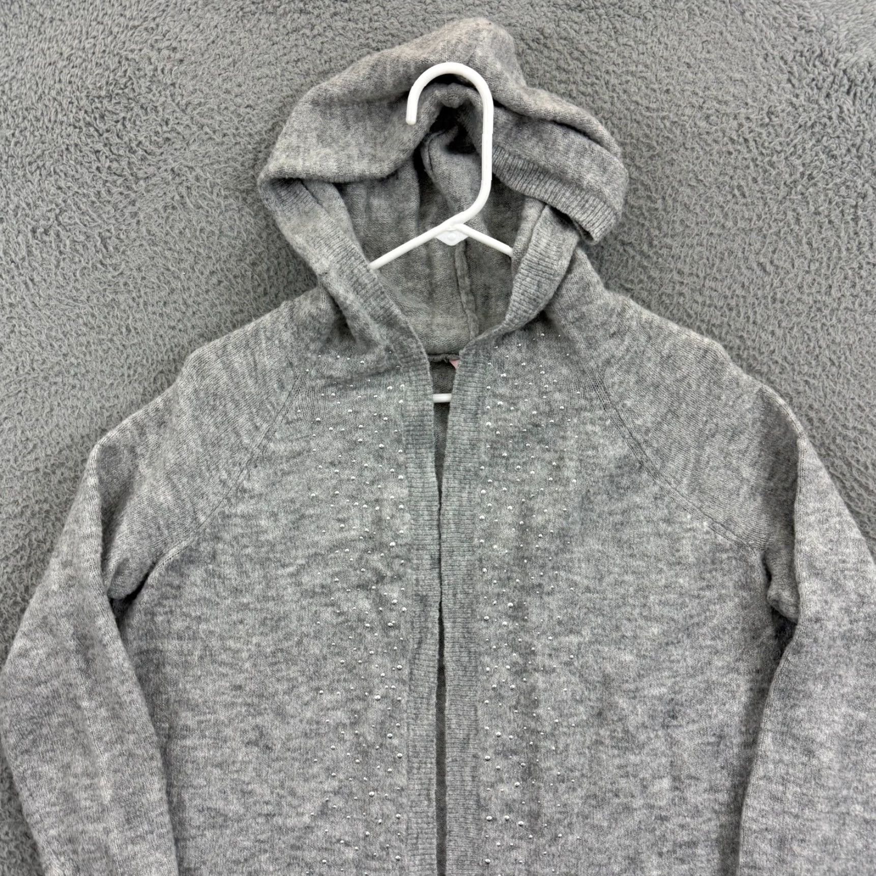 Juicy Couture Juicy Couture Open Sweater Cardigan Hoodie Women XL Gray Long Sleeve Lightweight Knit Zip Crew Neck"} Size XL / US 12-14 / IT 48-50 - 3 Thumbnail