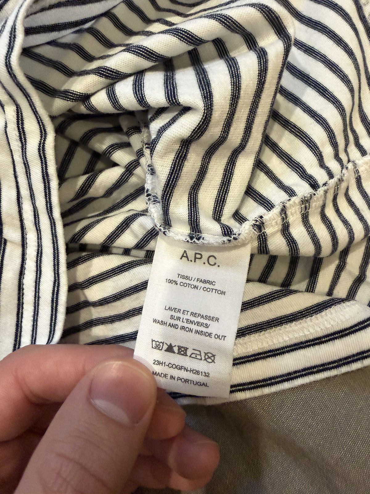 A.P.C. APC XL Striped T-Shirt Size US XL / EU 56 / 4 - 5 Thumbnail