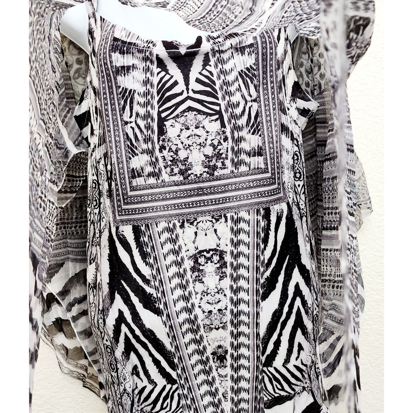 Other Style & Co. Woman Black Gray Sheer Overlay Cami Top 0X Size XL / US 12-14 / IT 48-50 - 2 Thumbnail