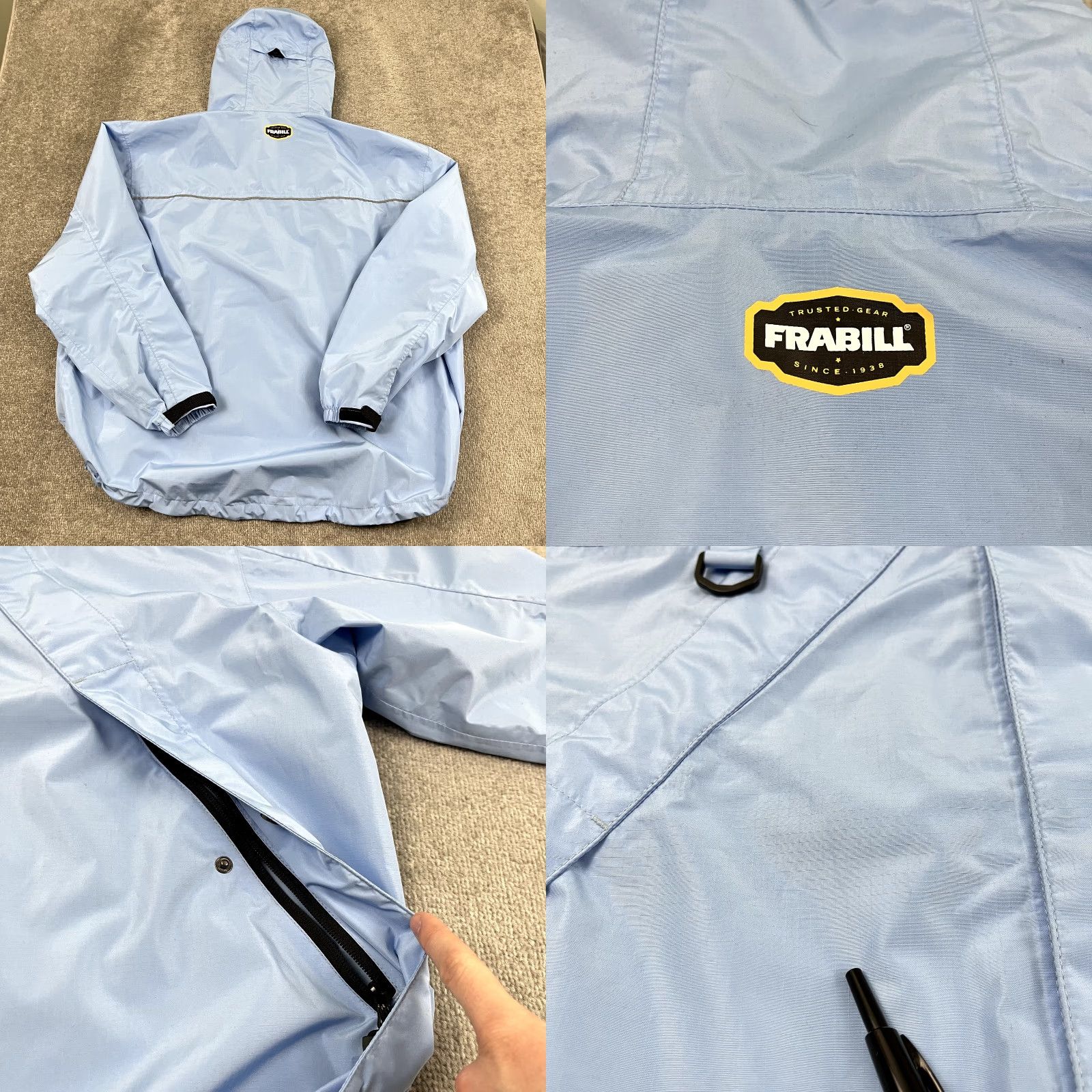 Vintage VINTAGE is not applicable; FRABILL Jacket Mens 2XL Light Blue Ice Fishing Rain Coat Hooded Winter 3M Size US XXL / EU 58 / 5 - 8 Thumbnail