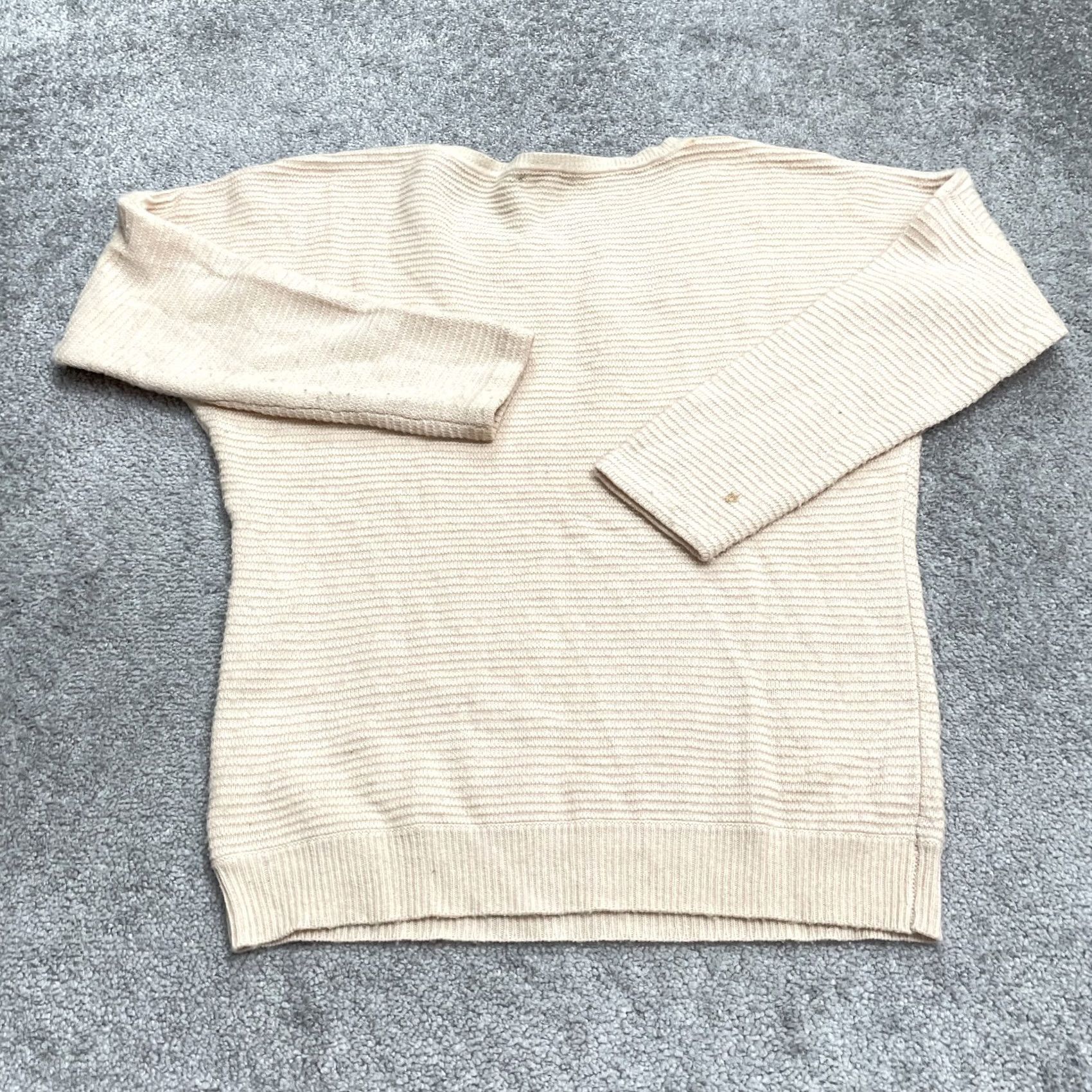 J.Crew VINTAGE J. Crew Wool Blend Pullover Sweater Womens Small Beige Rib Stitch Dolman Sleeve Size S / US 4 / IT 40 - 2 Thumbnail