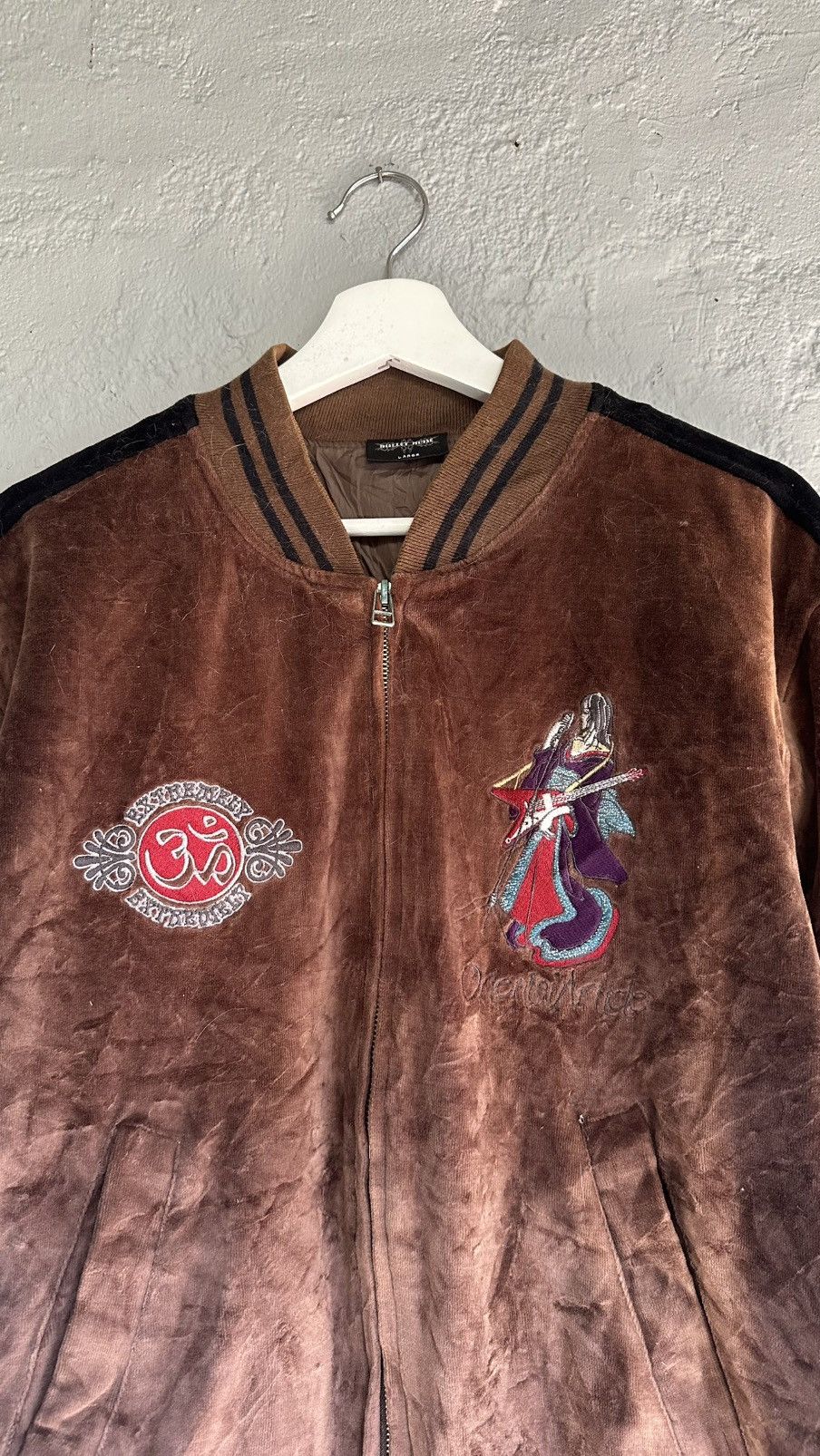 Japanese Brand Definite Flance velvet Souvenic Brown bomber Jackets Size US L / EU 52-54 / 3 - 4 Thumbnail