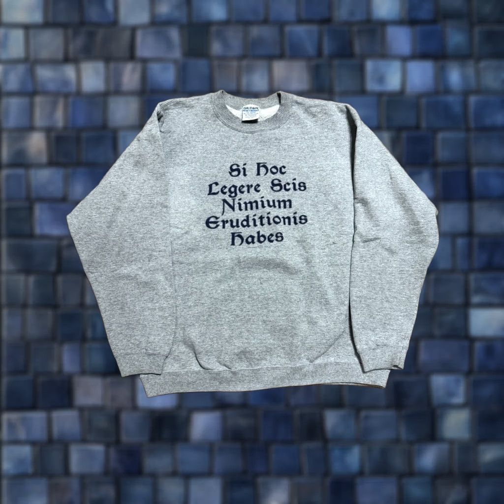Gildan VINTAGE Greek Language softwear toys & tees Crewneck Sweatshirt Mens XL Gray Crewneck Sweatshirt Graphic Print 90s USA Classic Mens XL Gray09 Size US XL / EU 56 / 4 - 1 Thumbnail