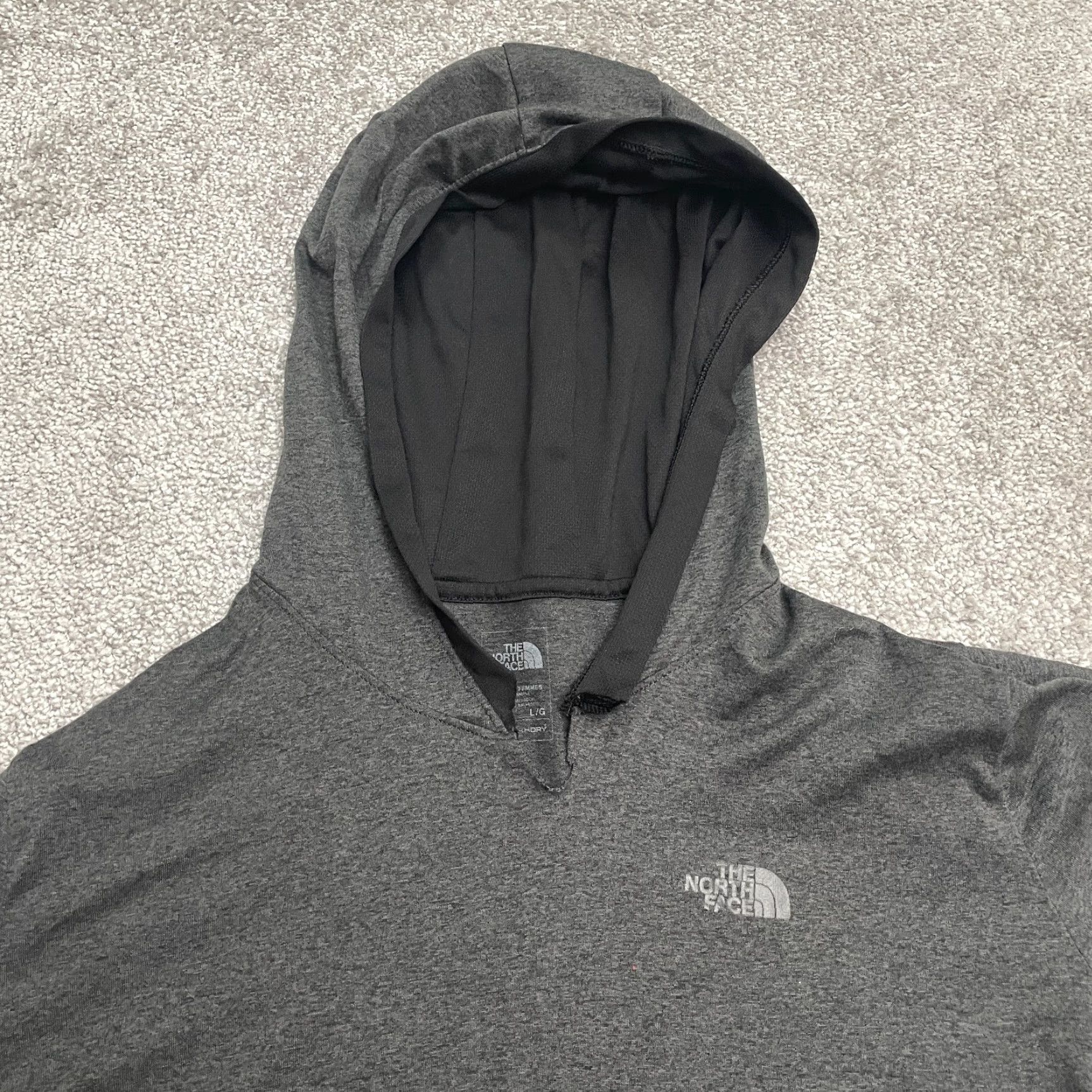 The North Face The North Face Hoodie Womens Large Dark Gray FlashDry Pullover Sweatshirt Active Size L / US 10 / IT 46 - 3 Thumbnail