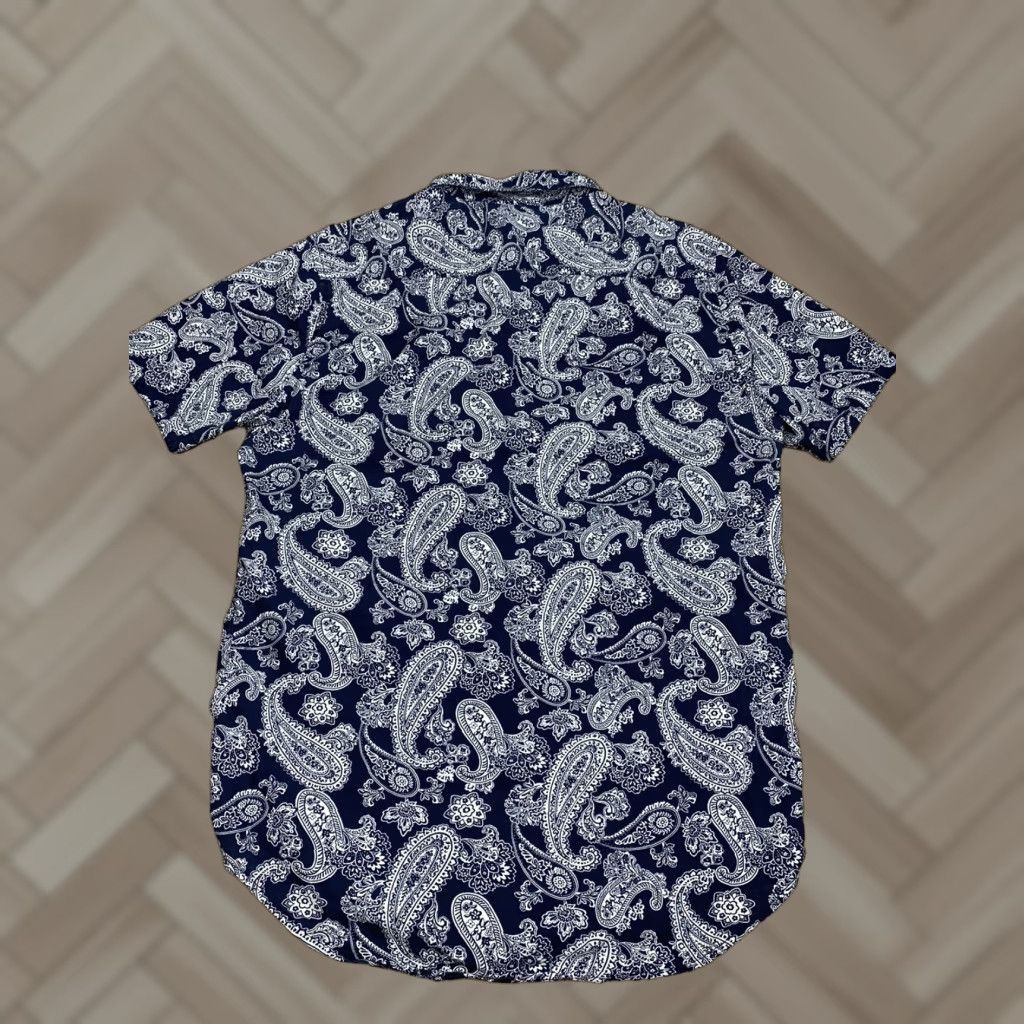 21 Men 21 MEN Shirt Adults M Blue Paisley Button-Up Short Sleeve American #2776 Size US M / EU 48-50 / 2 - 1 Thumbnail