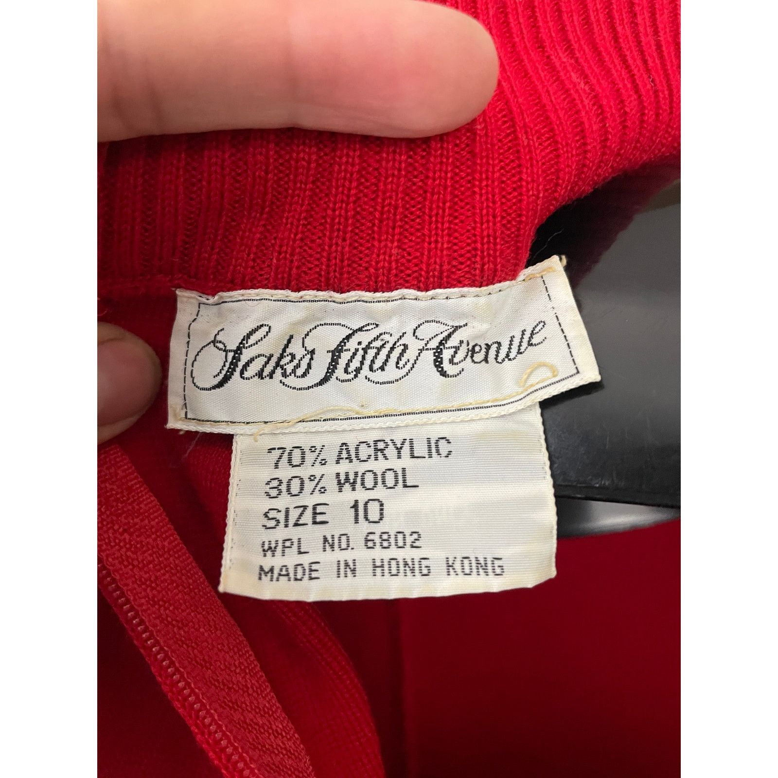 Saks Fifth Avenue VTG Saks Fifth Avenue Red Wool Blend Dress Women's Sz 10 Size L / US 10 / IT 46 - 10 Thumbnail