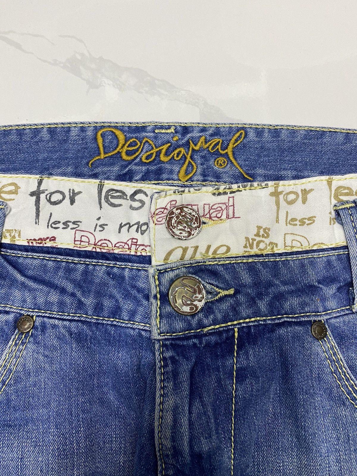 If Six Was Nine 🔥DESIGUAL DOUBLE WAIST DISTRESS DENIM JEANS PPFM STYLE Size US 33 - 7 Thumbnail