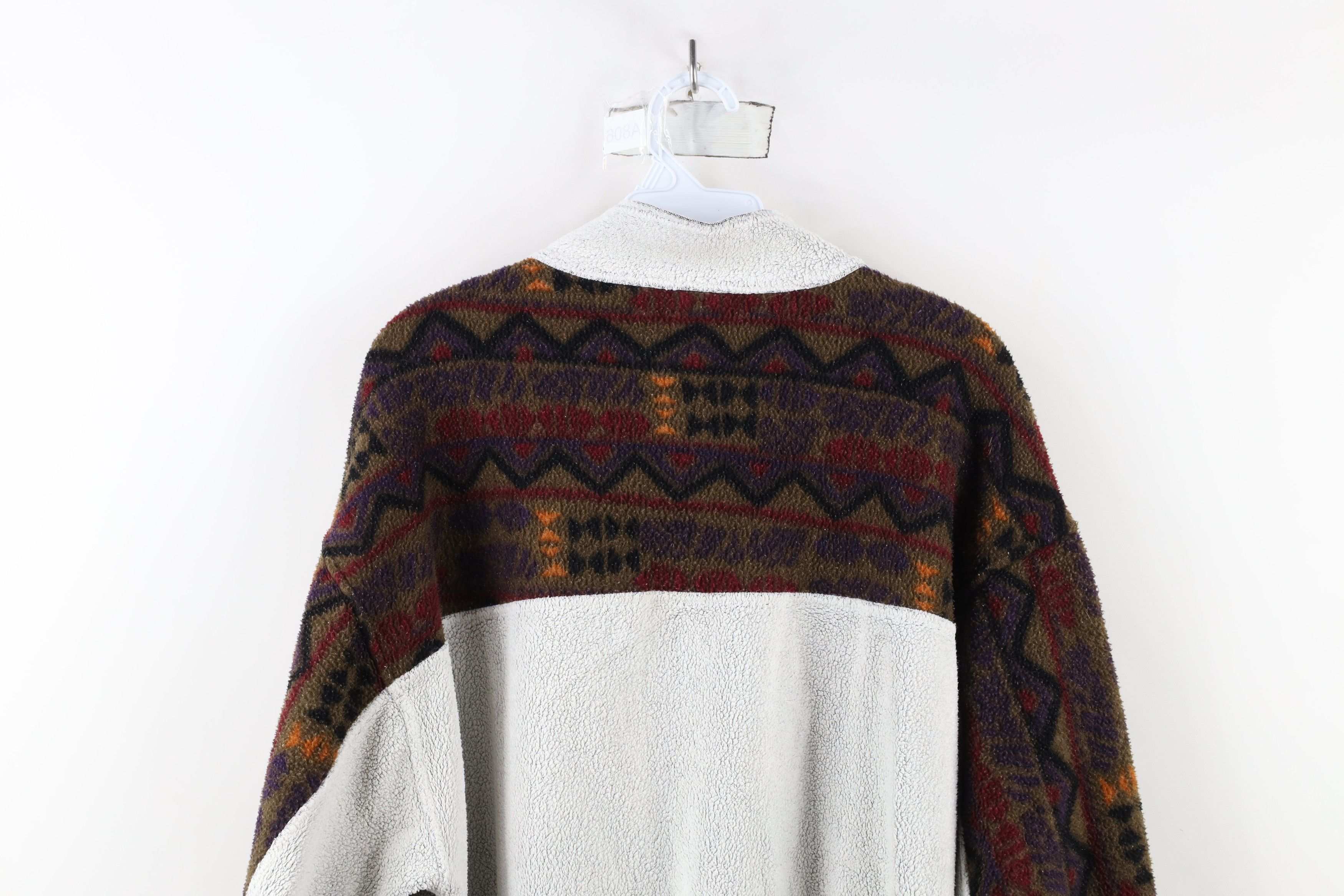 Vintage Vintage 90s Streetwear Southwestern Half Zip Fleece Sweater Size US L / EU 52-54 / 3 - 13 Thumbnail