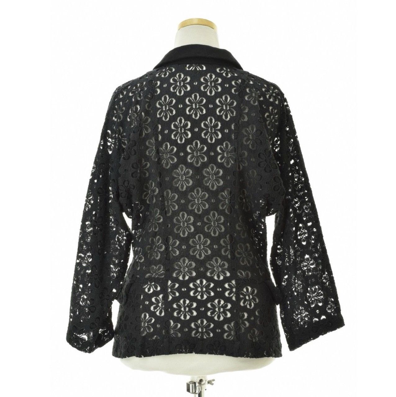 Comme des Garcons COMME des GARCONS - Floral Lace Cropped Shirt Jacket Blazer Size M / US 6-8 / IT 42-44 - 2 Thumbnail